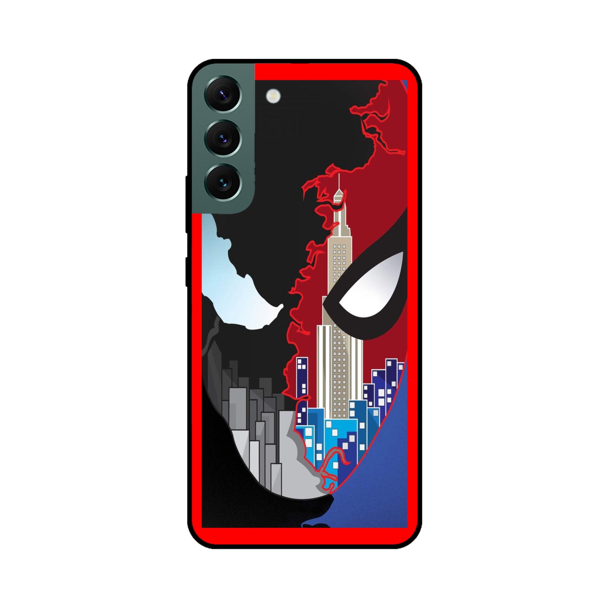 Buy Red And Black Spiderman Metal-Silicon Back Mobile Phone Case/Cover For Samsung S22 Online