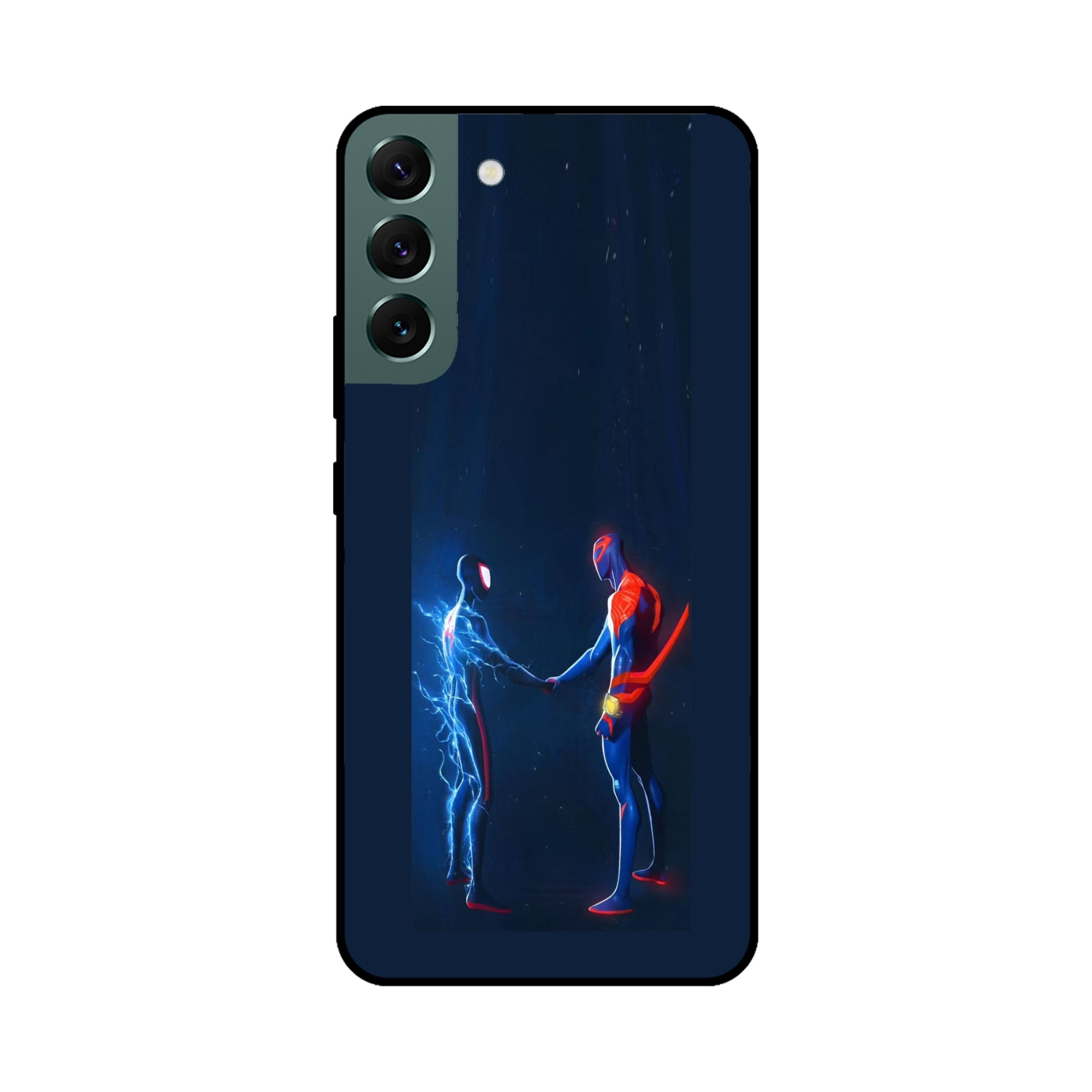 Buy Miles Morales Meet With Spiderman Metal-Silicon Back Mobile Phone Case/Cover For Samsung S22 Online