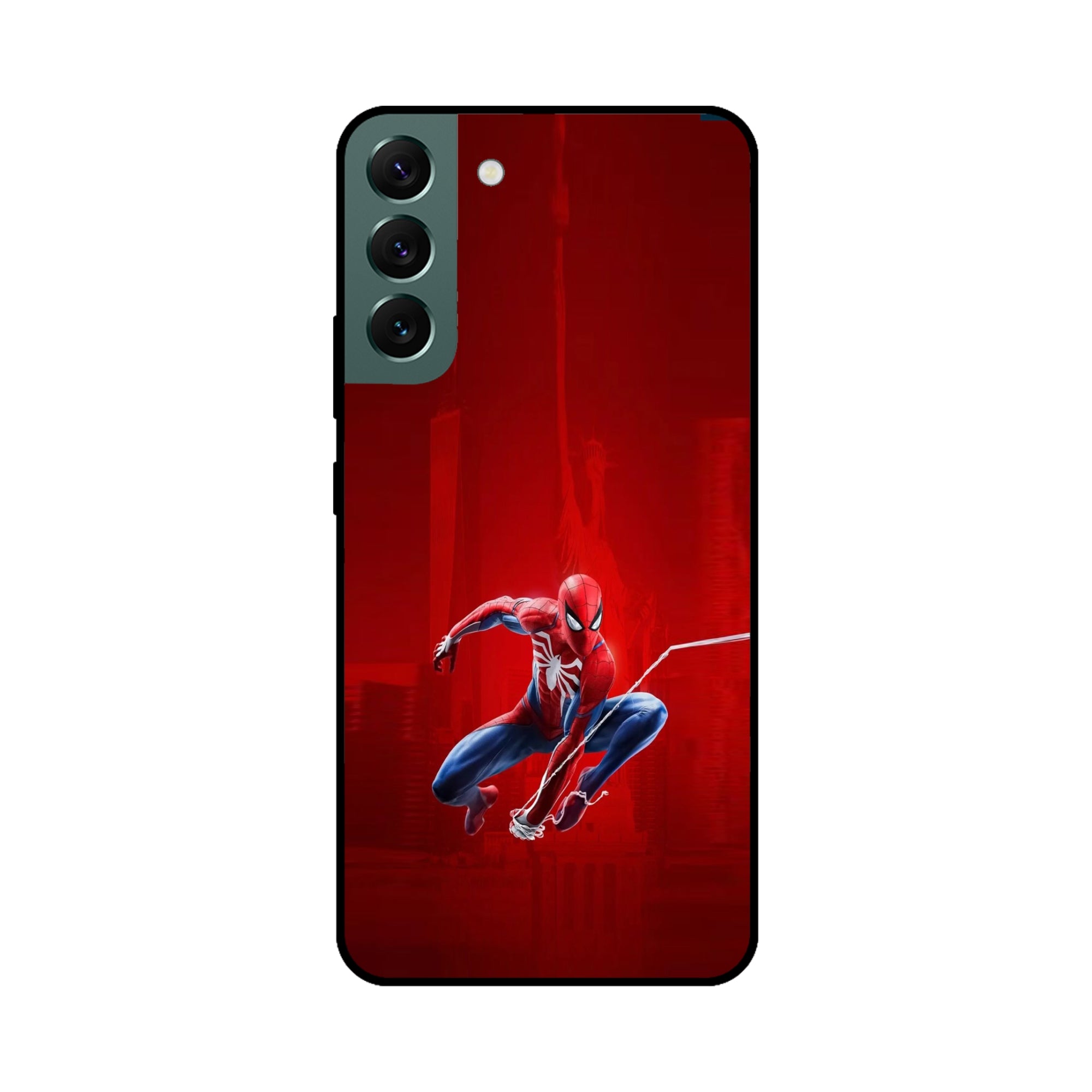 Buy Spiderman Metal-Silicon Back Mobile Phone Case/Cover For Samsung S22 Online