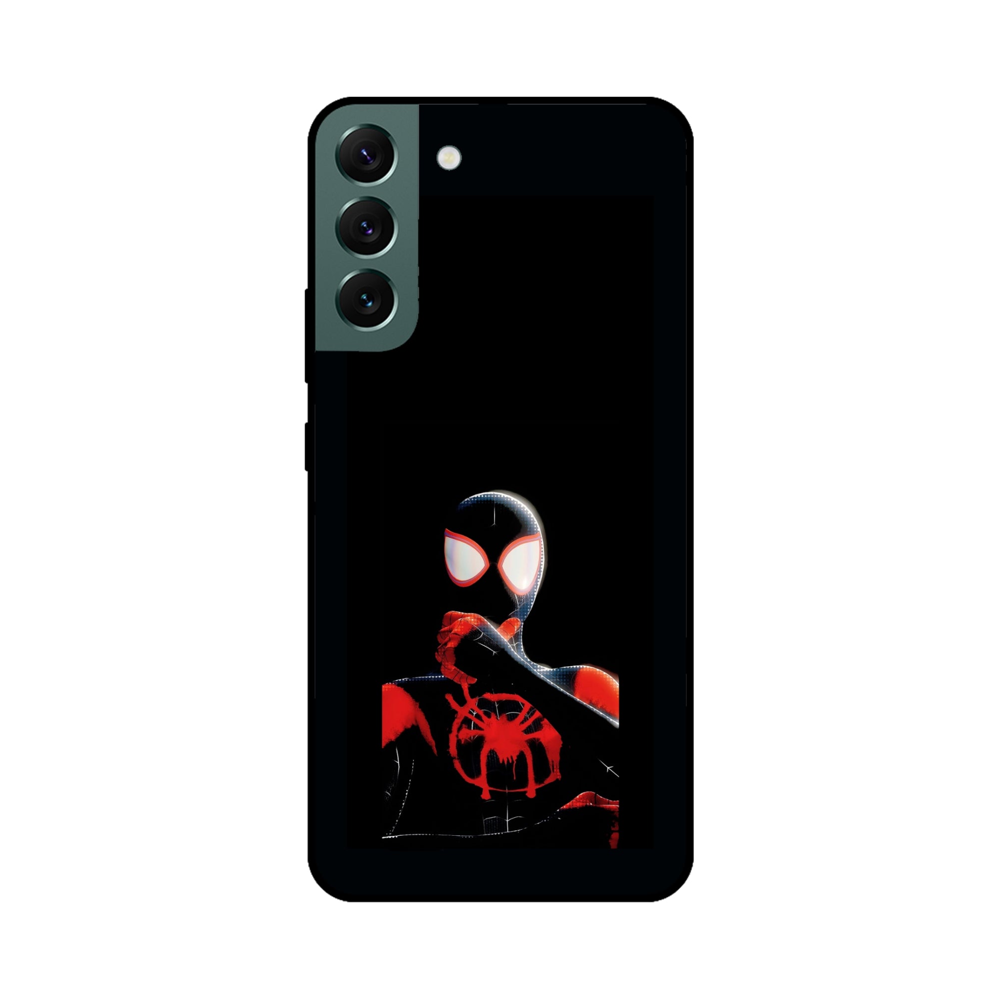 Buy Black Spiderman Metal-Silicon Back Mobile Phone Case/Cover For Samsung S22 Online