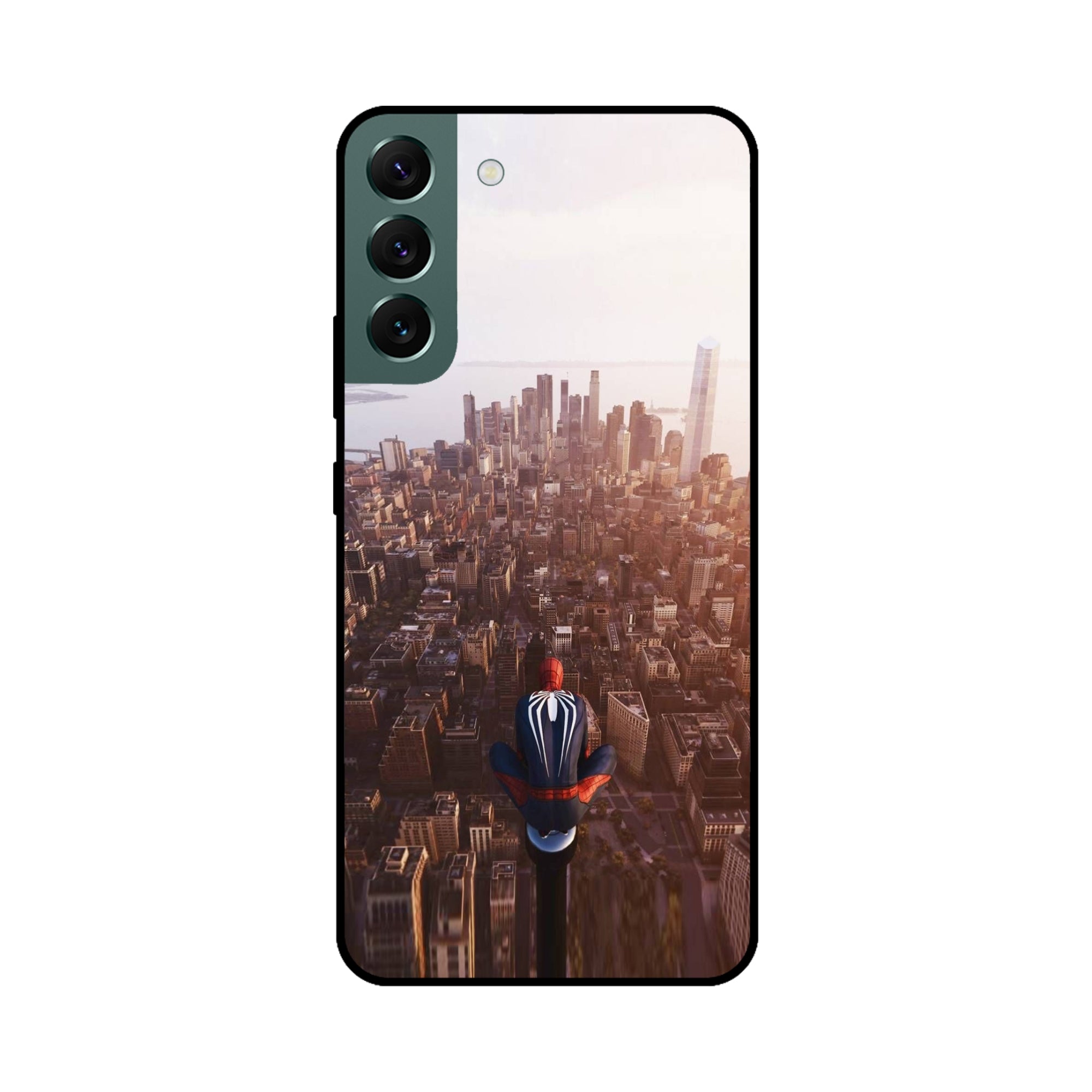 Buy City Of Spiderman Metal-Silicon Back Mobile Phone Case/Cover For Samsung S22 Online