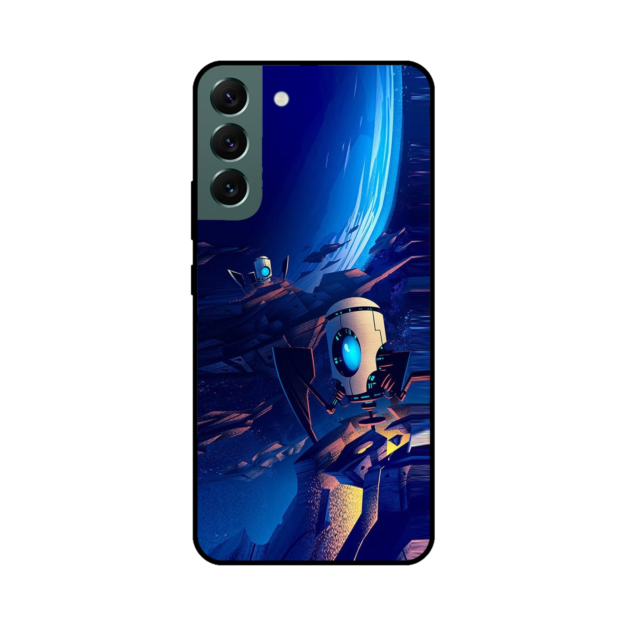 Buy Spaceship Robot Metal-Silicon Back Mobile Phone Case/Cover For Samsung S22 Online