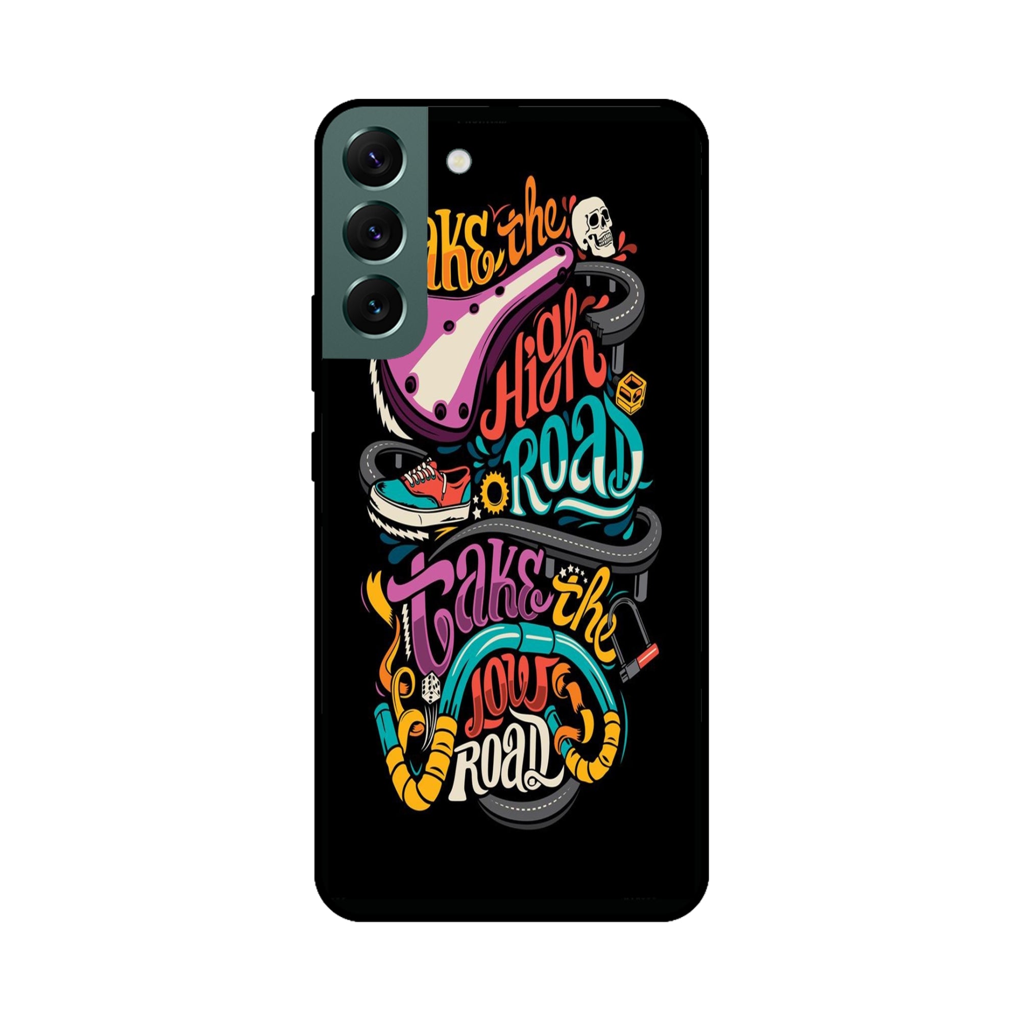 Buy Take The High Road Metal-Silicon Back Mobile Phone Case/Cover For Samsung S22 Online