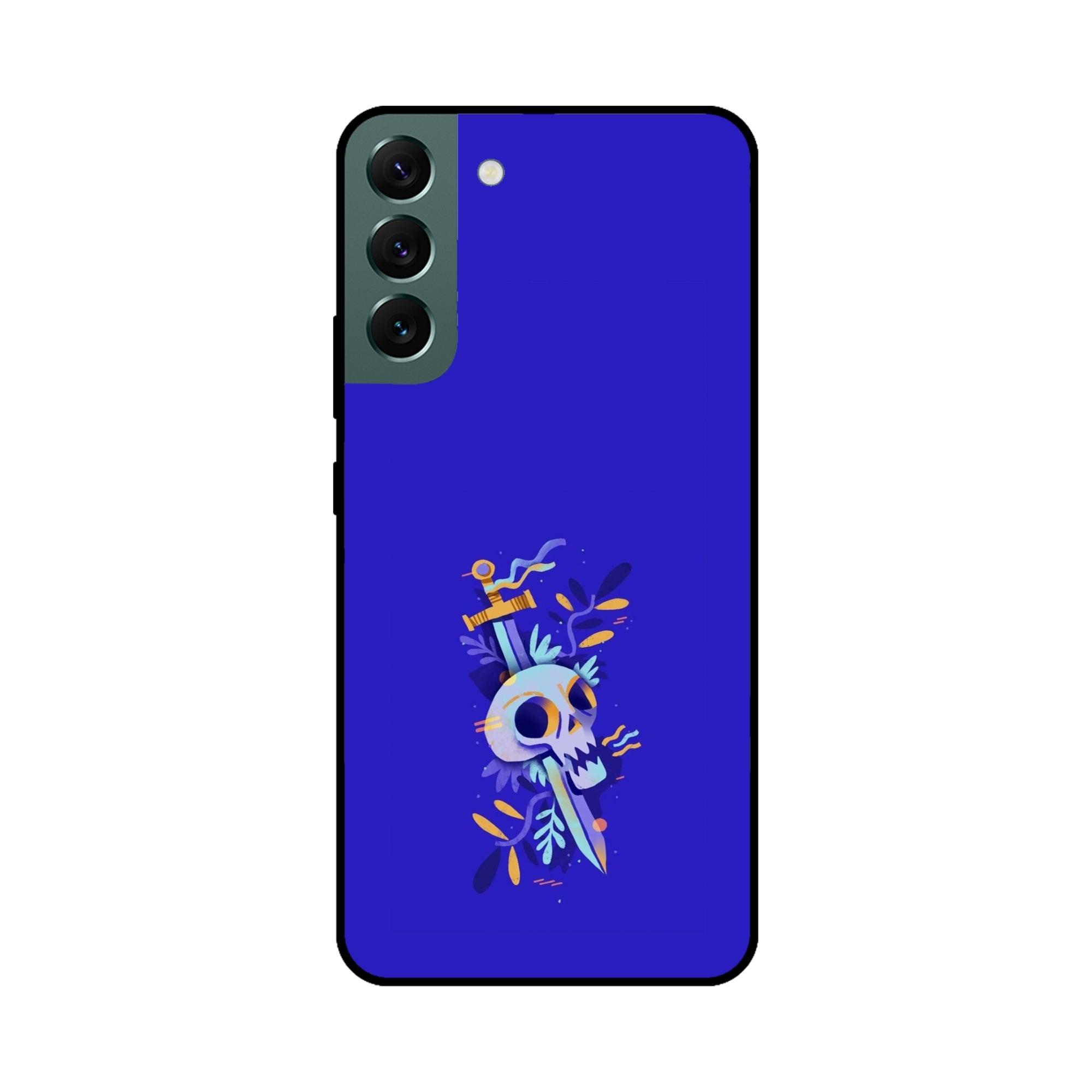 Buy Blue Skull Metal-Silicon Back Mobile Phone Case/Cover For Samsung S22 Online