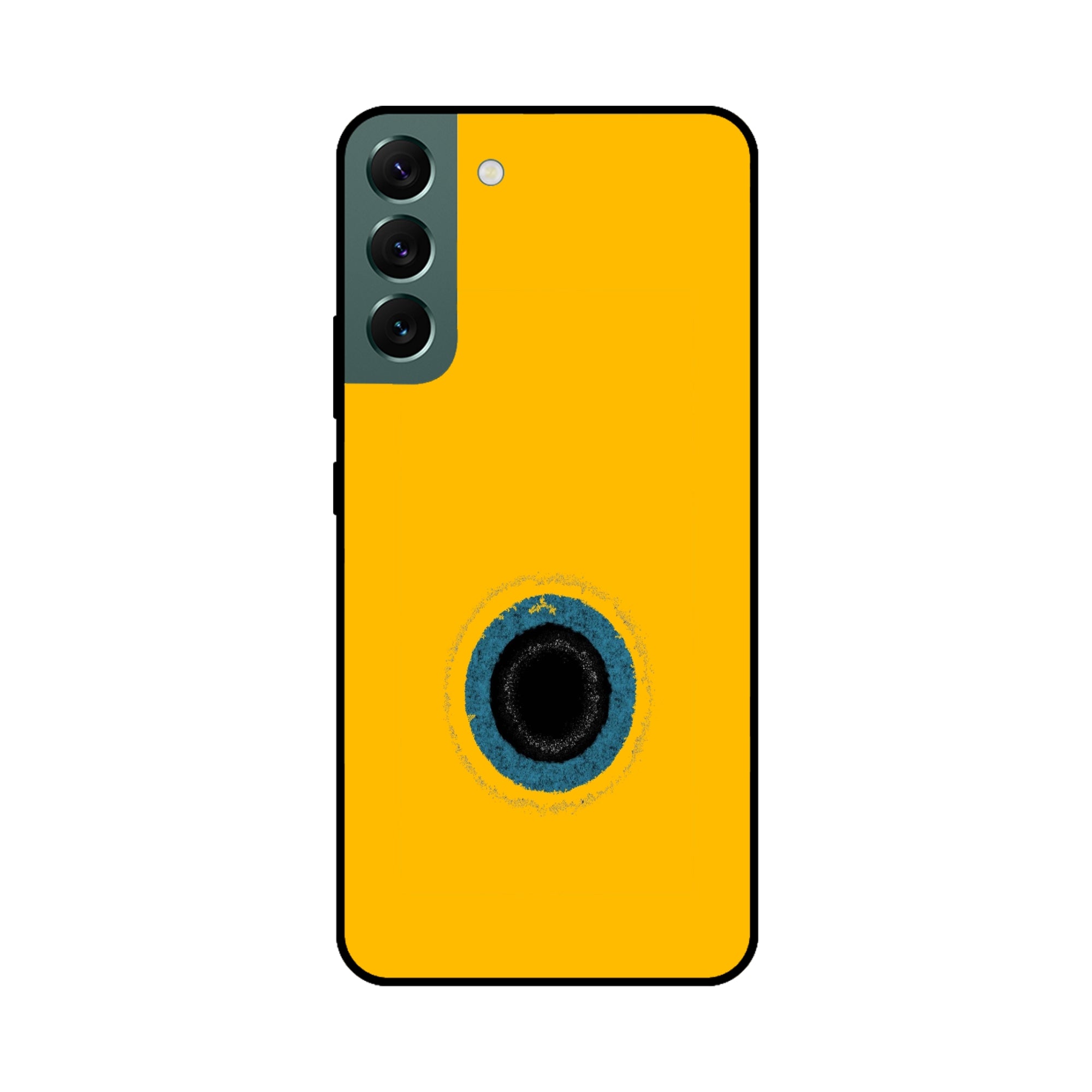 Buy Dark Hole With Yellow Background Metal-Silicon Back Mobile Phone Case/Cover For Samsung S22 Online