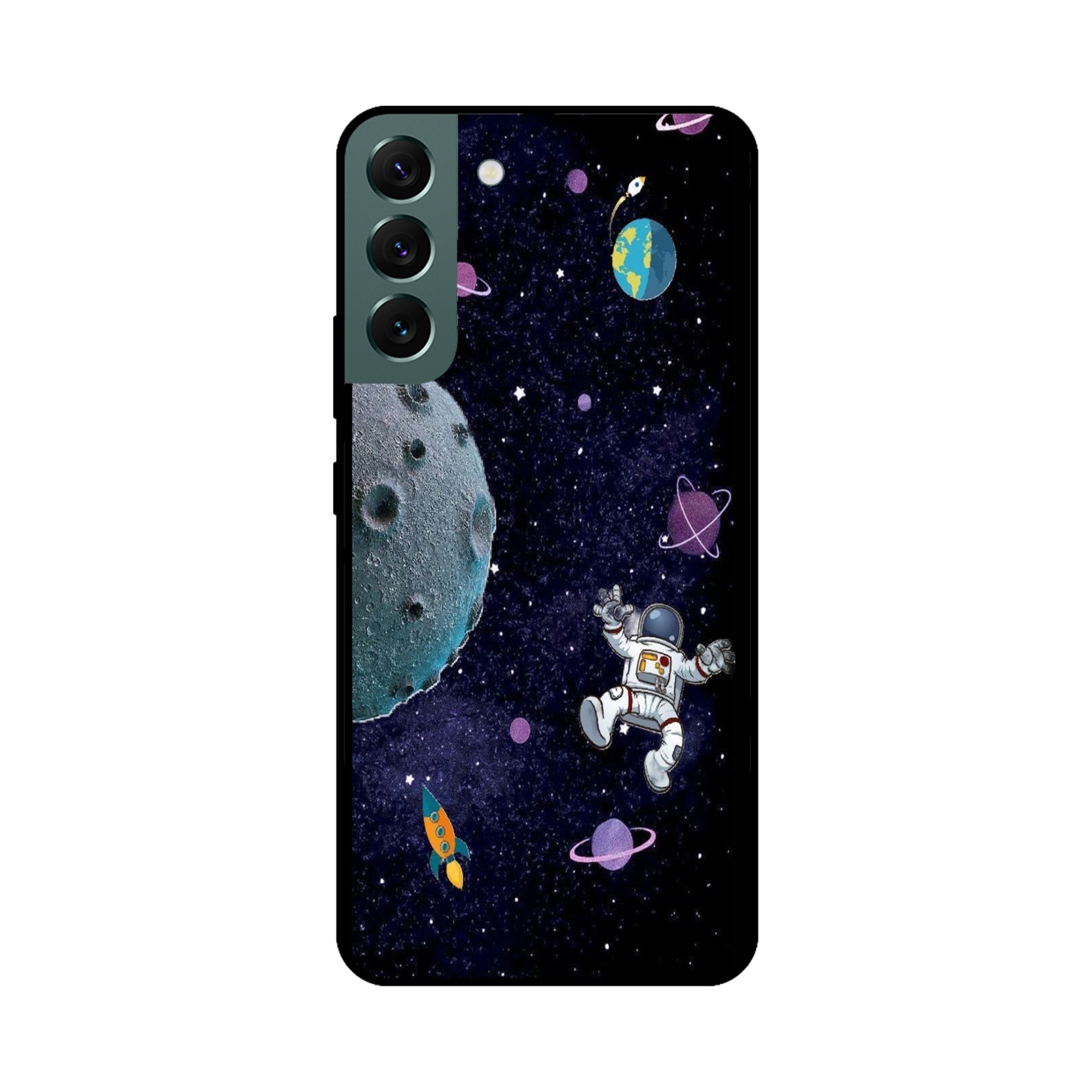 Buy Space Metal-Silicon Back Mobile Phone Case/Cover For Samsung S22 Online