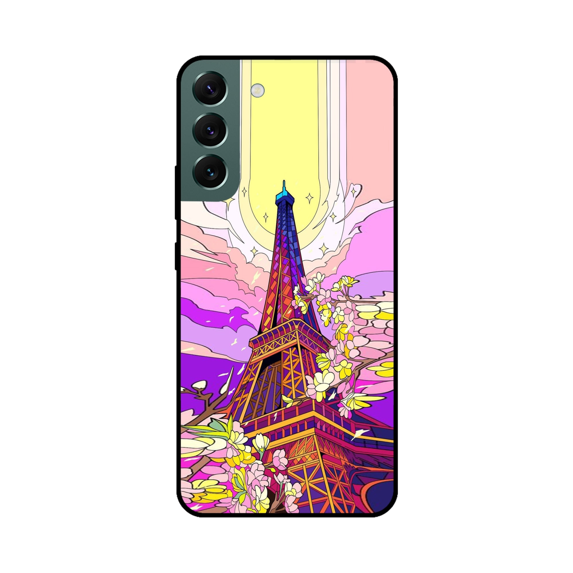 Buy Eiffel Tower Metal-Silicon Back Mobile Phone Case/Cover For Samsung S22 Online