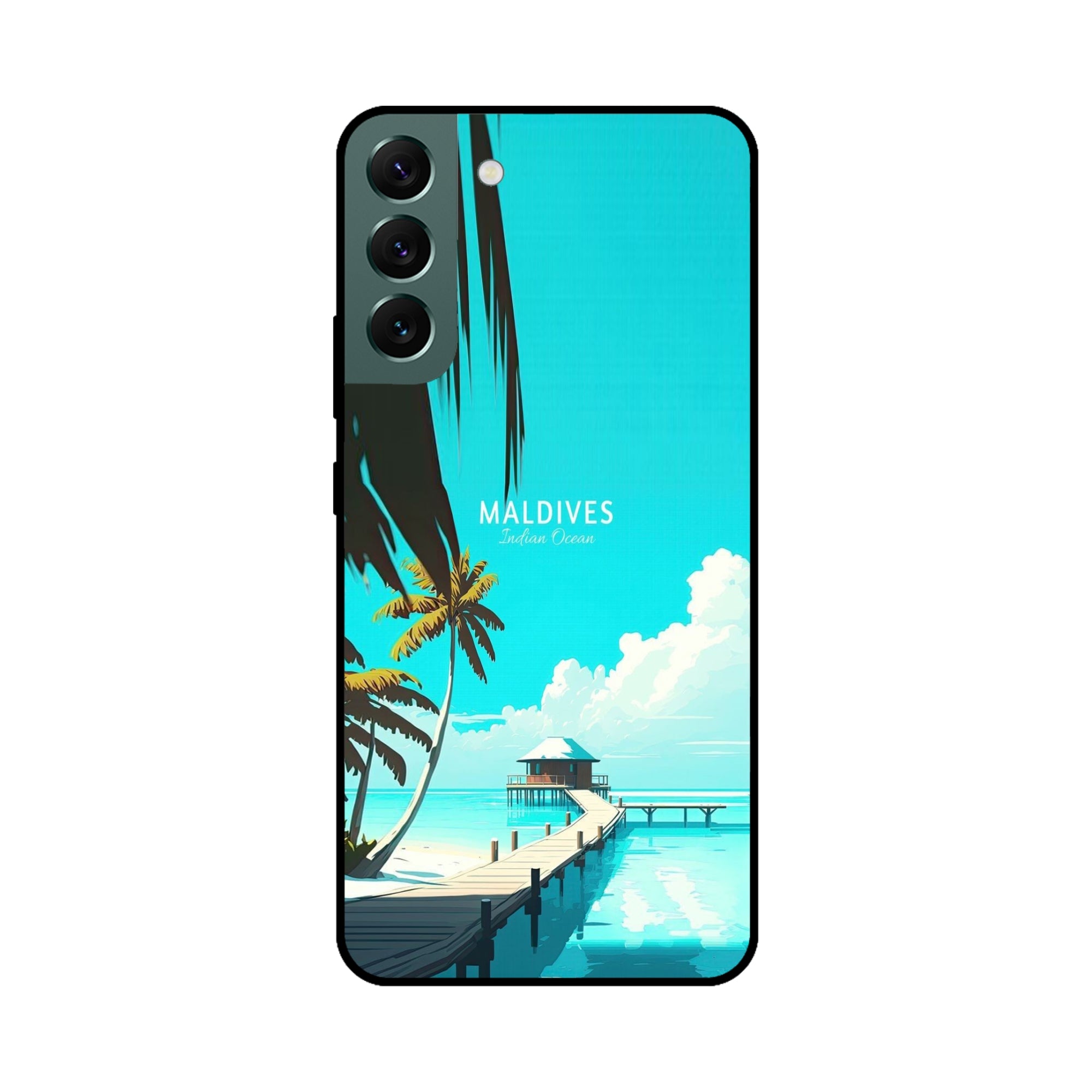 Buy Maldives Metal-Silicon Back Mobile Phone Case/Cover For Samsung S22 Online