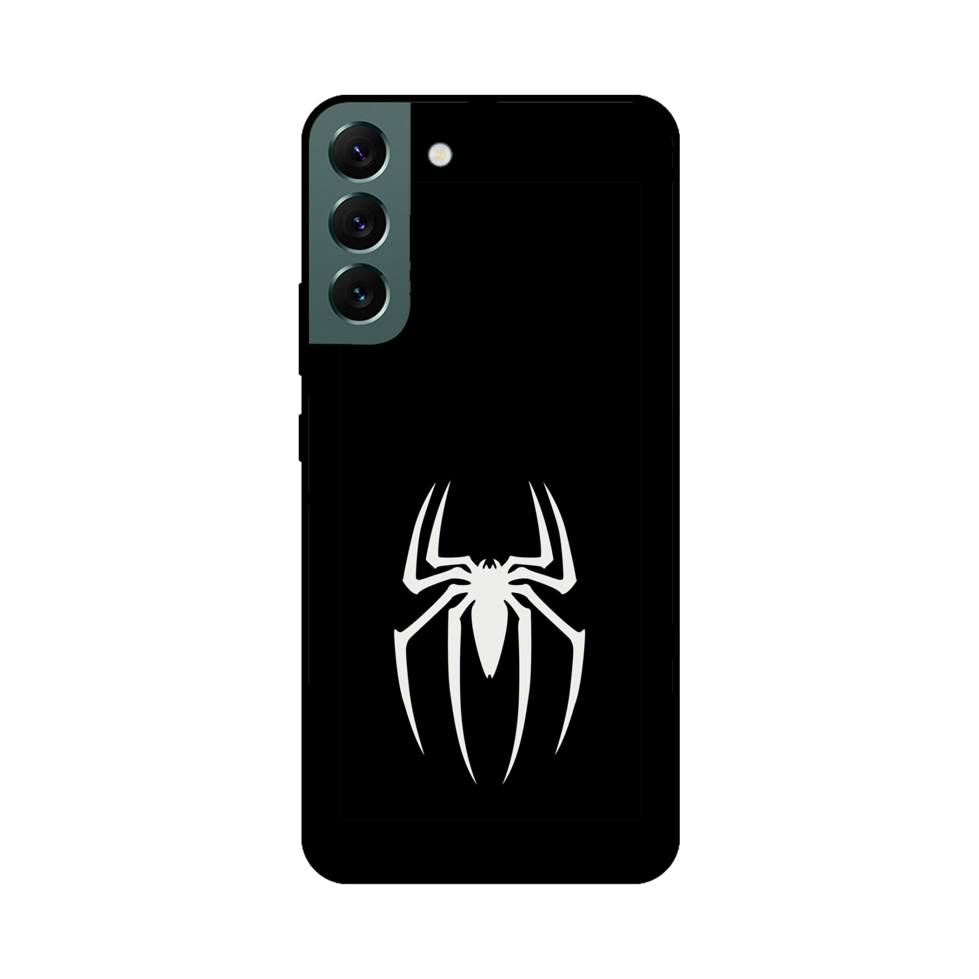 Buy Black Spiderman Logo Metal-Silicon Back Mobile Phone Case/Cover For Samsung S22 Online