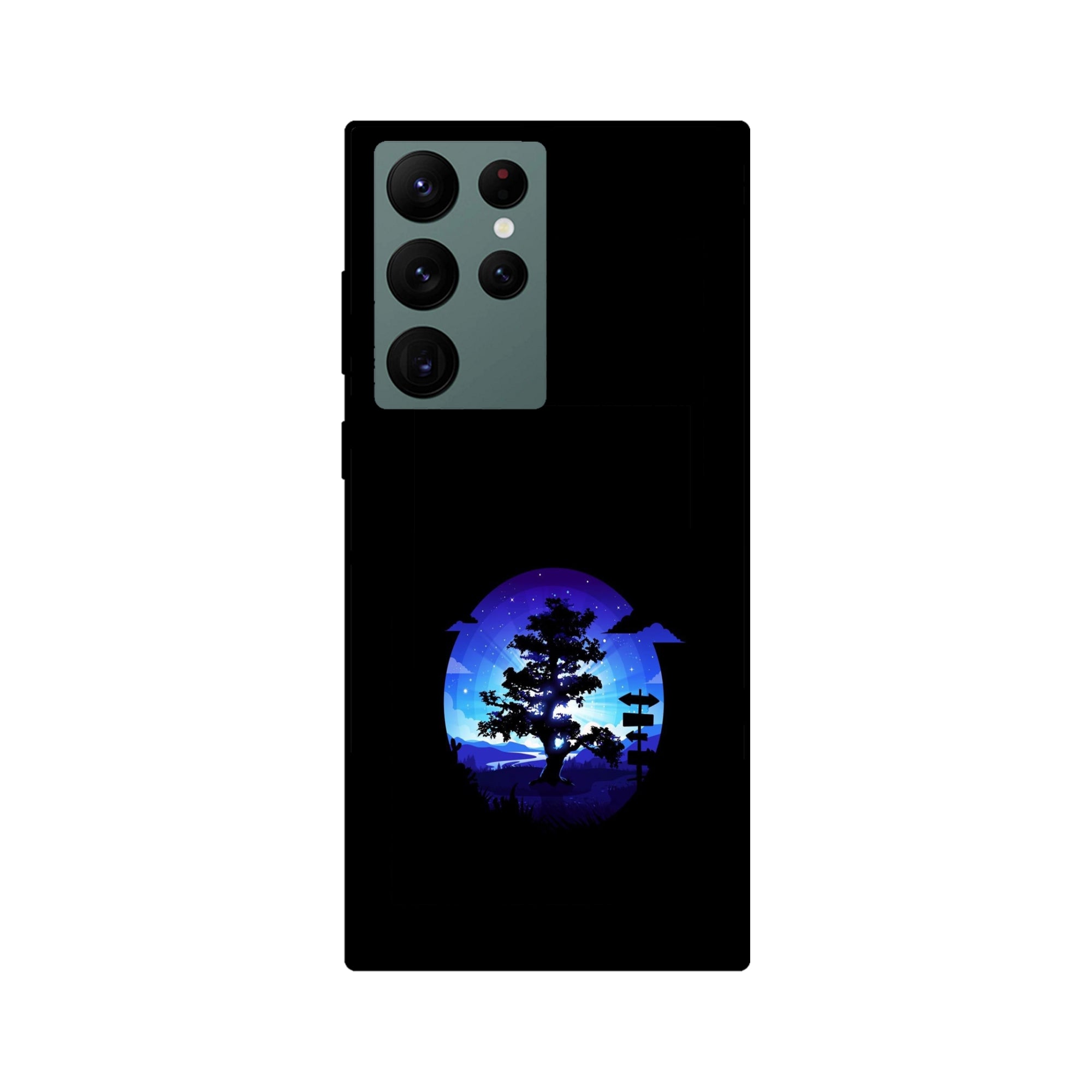 Buy Night Tree Metal-Silicon Back Mobile Phone Case/Cover For Samsung S22 Ultra Online