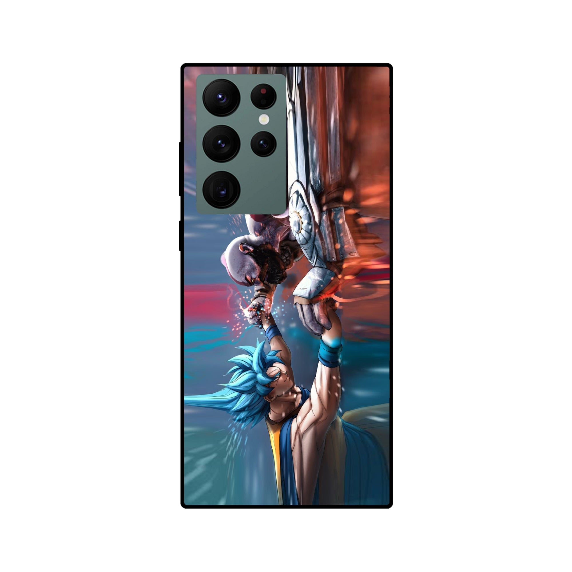 Buy Goku Vs Kratos Metal-Silicon Back Mobile Phone Case/Cover For Samsung S22 Ultra Online