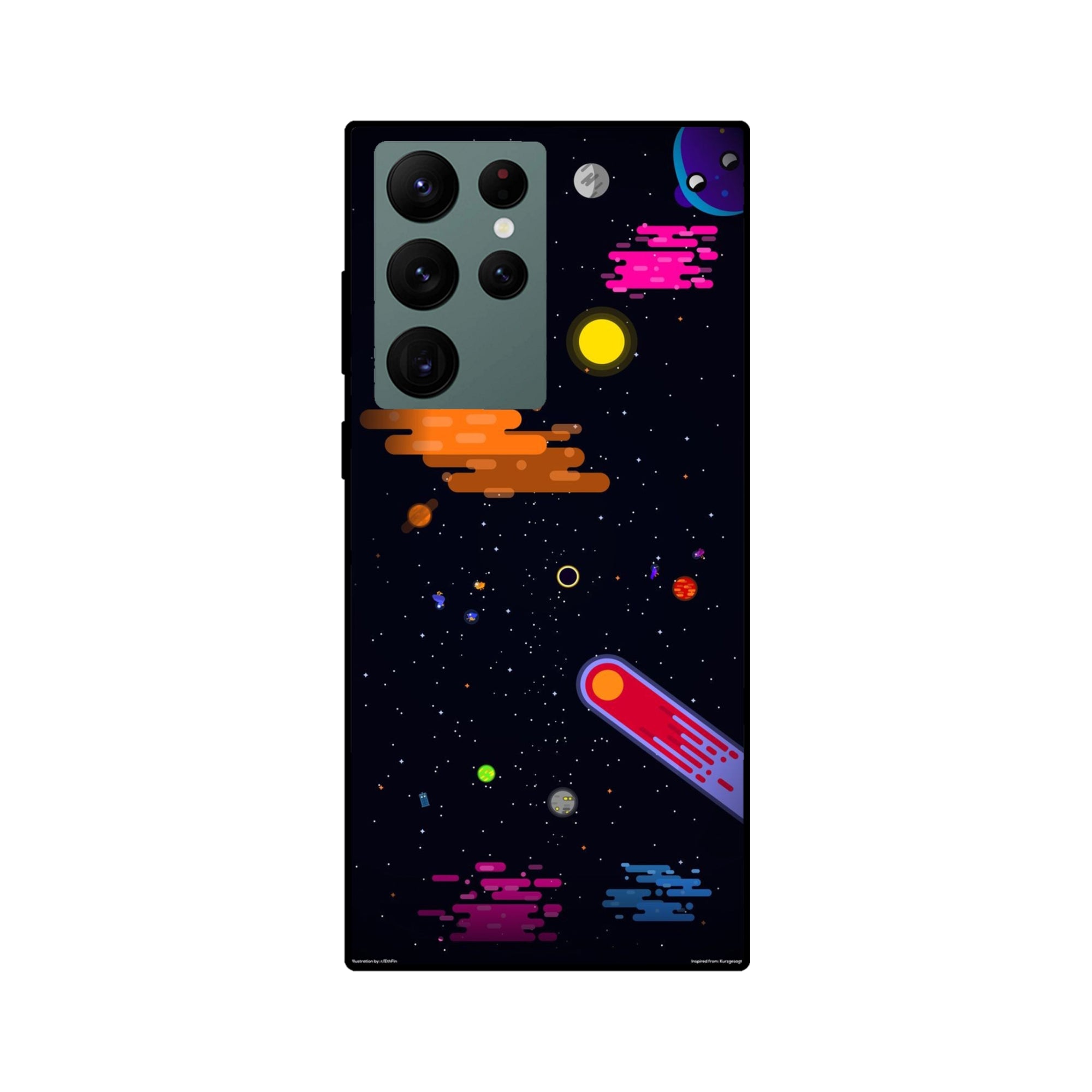 Buy Art Space Metal-Silicon Back Mobile Phone Case/Cover For Samsung S22 Ultra Online