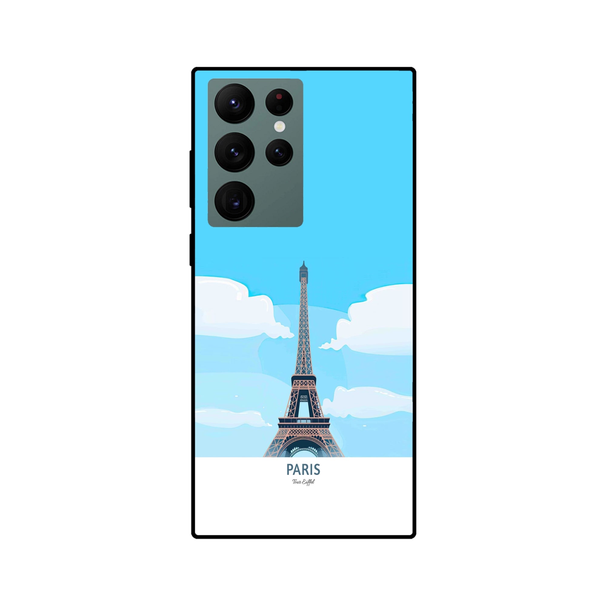 Buy Paris Metal-Silicon Back Mobile Phone Case/Cover For Samsung S22 Ultra Online
