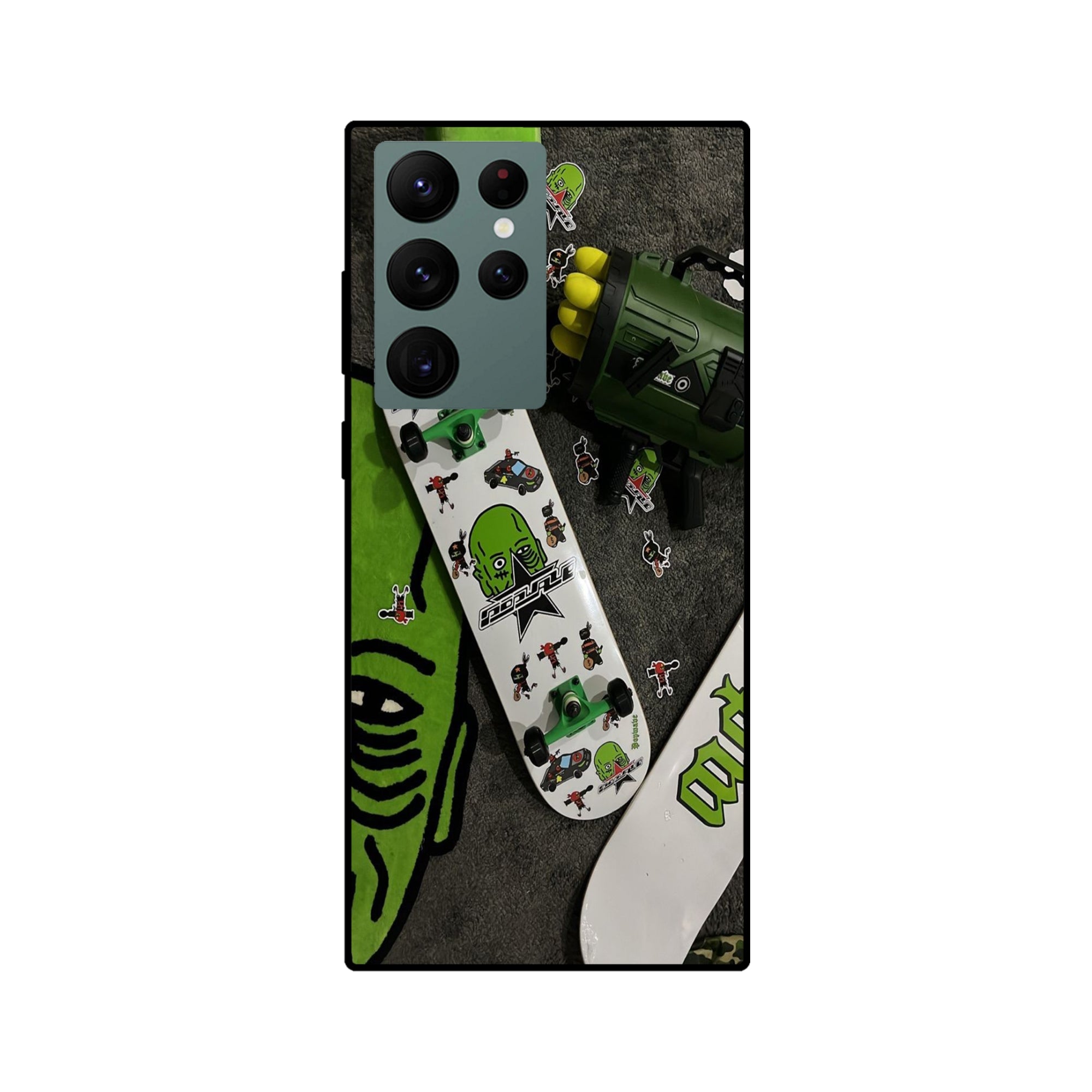 Buy Hulk Skateboard Metal-Silicon Back Mobile Phone Case/Cover For Samsung S22 Ultra Online