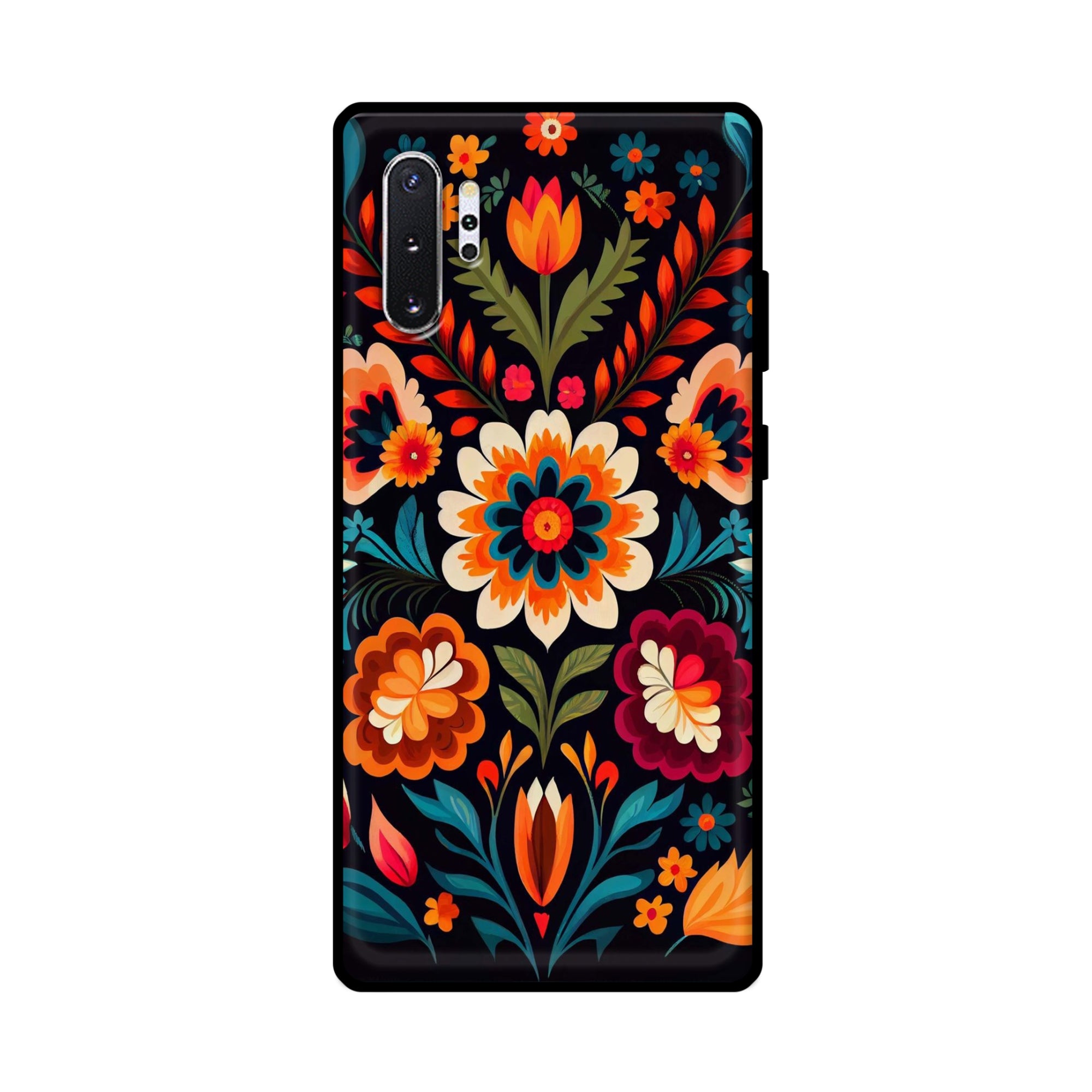 Buy Flower Metal-Silicon Back Mobile Phone Case/Cover For Samsung Note 10 Plus (5G) Online