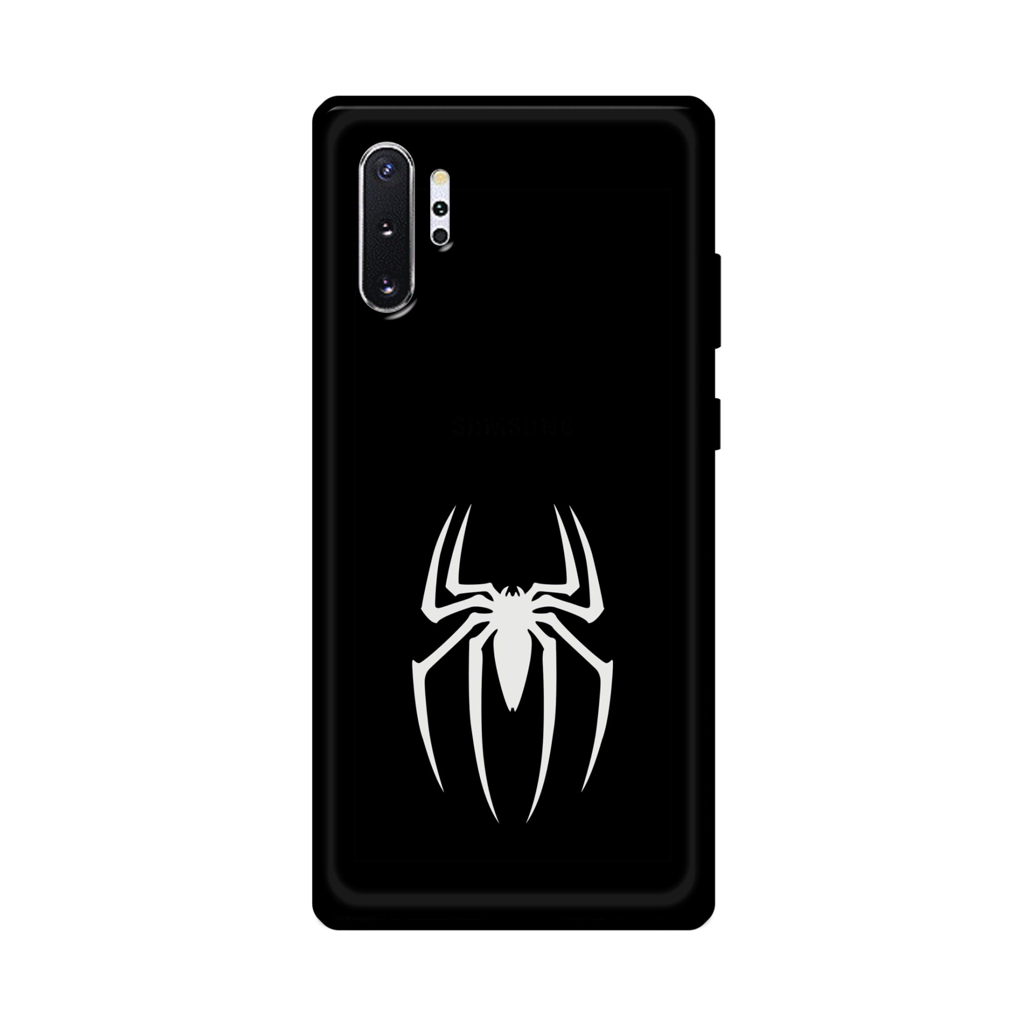 Buy Black Spiderman Logo Metal-Silicon Back Mobile Phone Case/Cover For Samsung Note 10 Plus (5G) Online