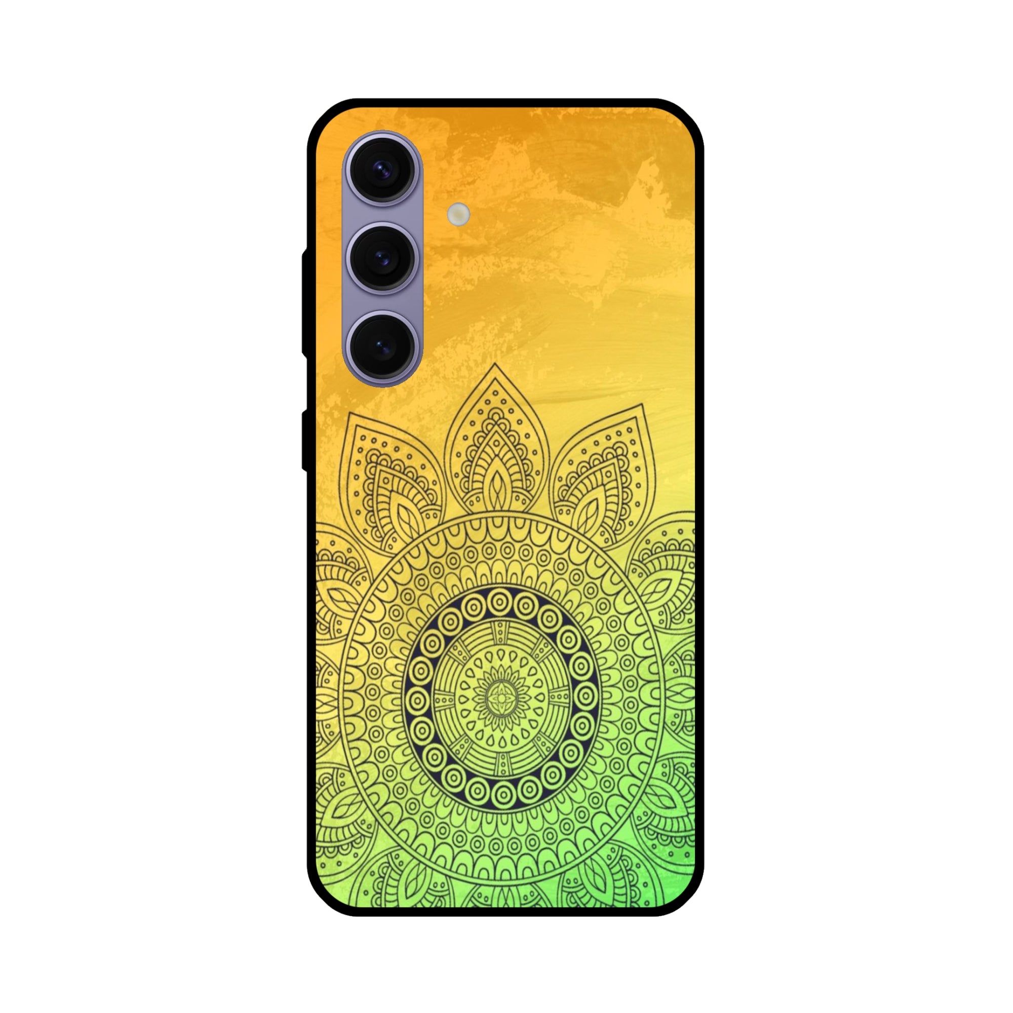 Buy Yellow Rangoli Metal-Silicon Back Mobile Phone Case/Cover For Samsung Galaxy S24 Plus 5G Online