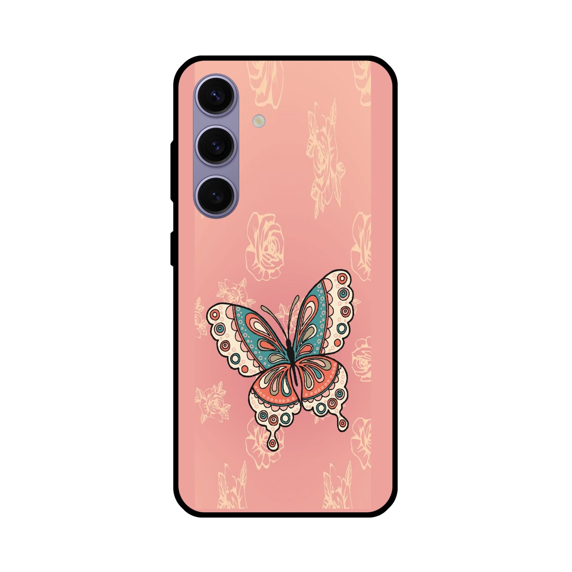 Buy Butterfly Metal-Silicon Back Mobile Phone Case/Cover For Samsung Galaxy S24 Plus 5G Online