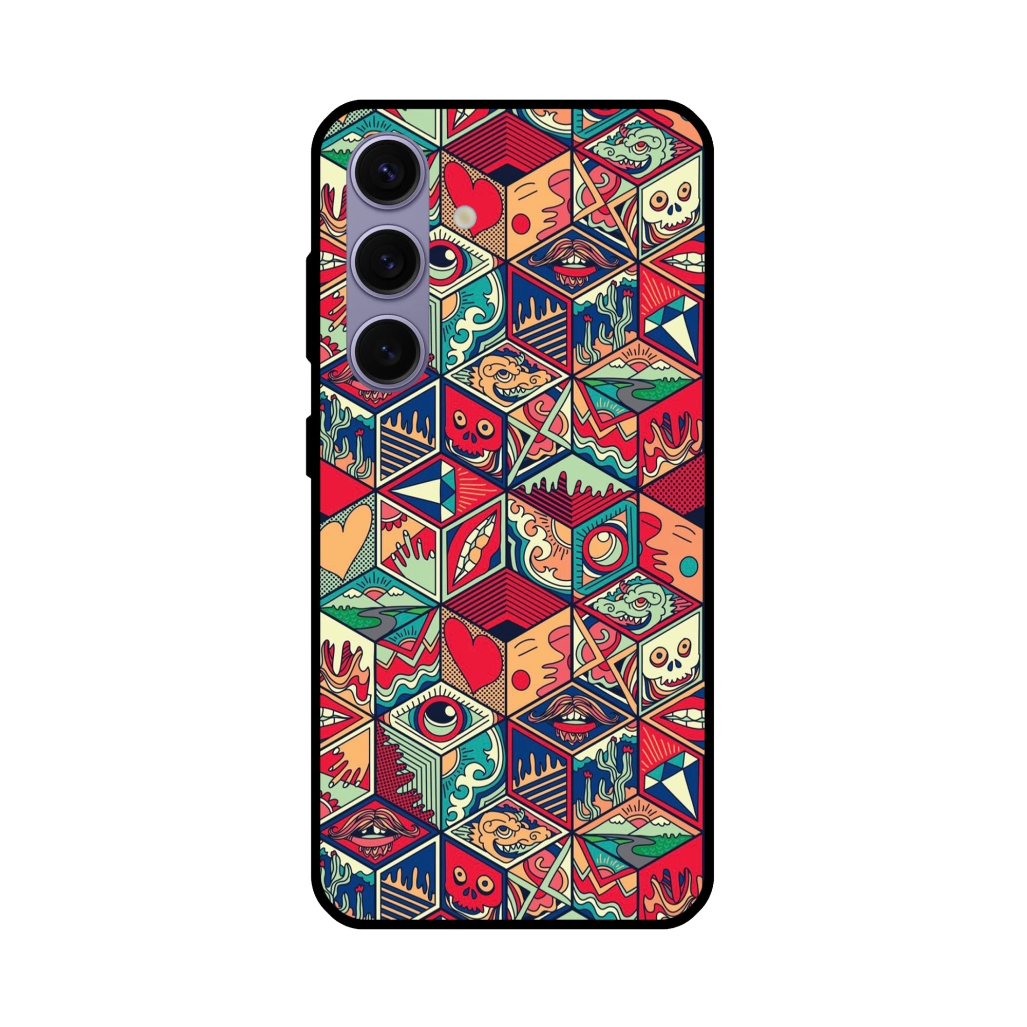Buy Face Mandala Metal-Silicon Back Mobile Phone Case/Cover For Samsung Galaxy S24 Plus 5G Online