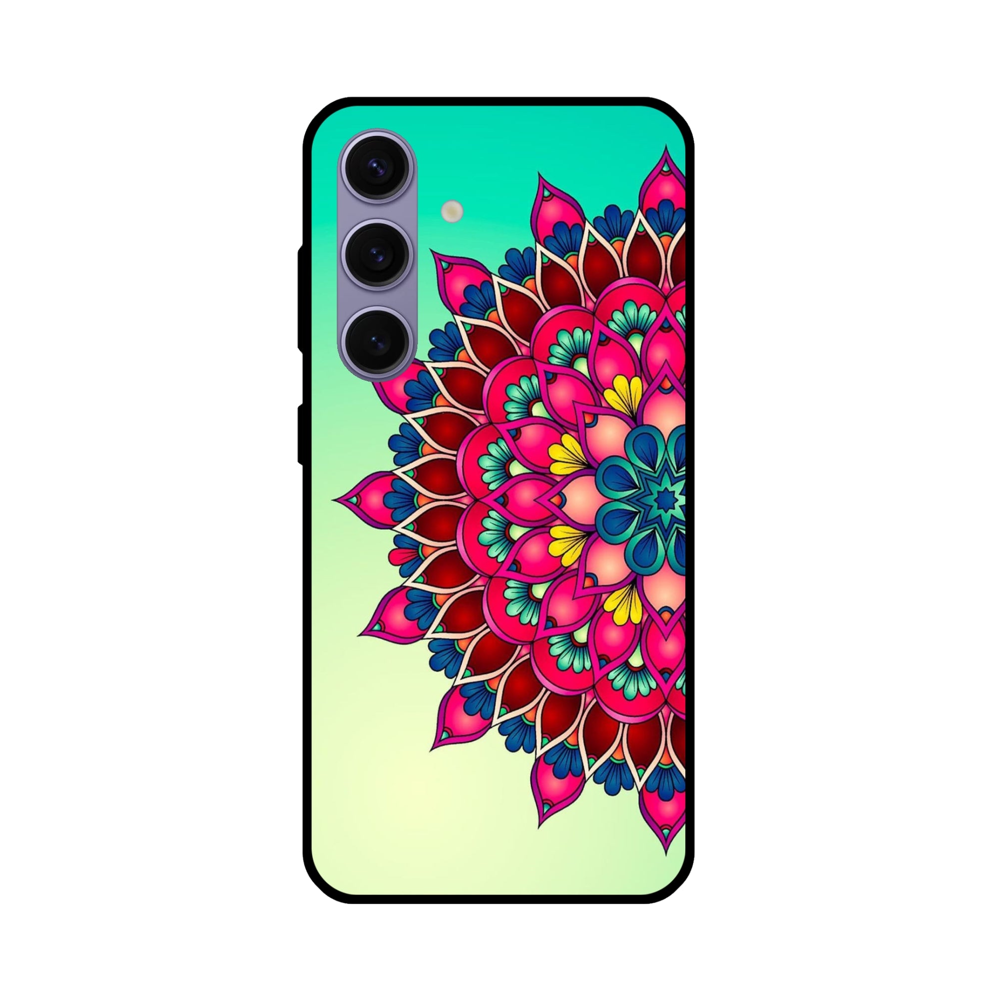Buy Lotus Mandala Metal-Silicon Back Mobile Phone Case/Cover For Samsung Galaxy S24 Plus 5G Online