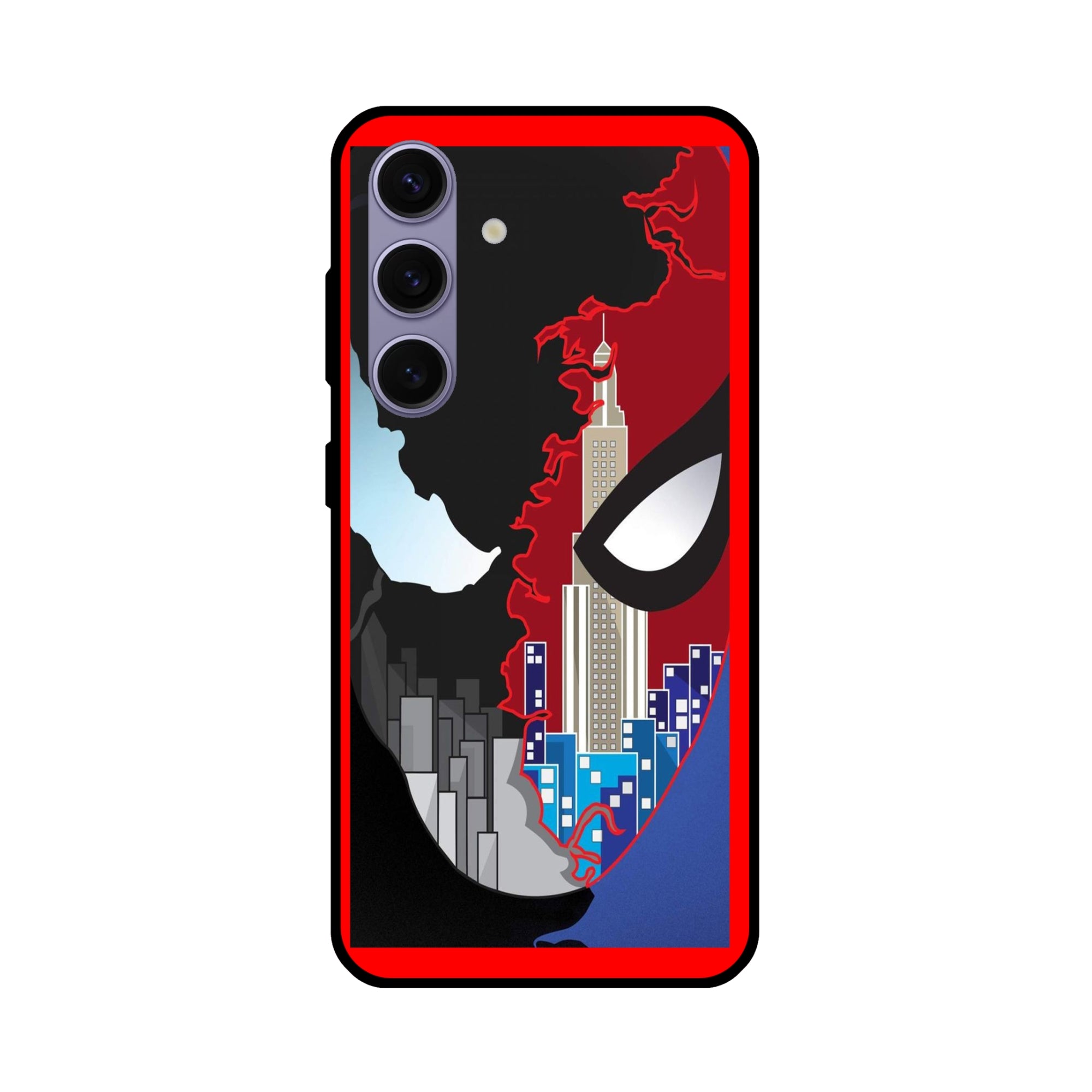 Buy Red And Black Spiderman Metal-Silicon Back Mobile Phone Case/Cover For Samsung Galaxy S24 Plus 5G Online