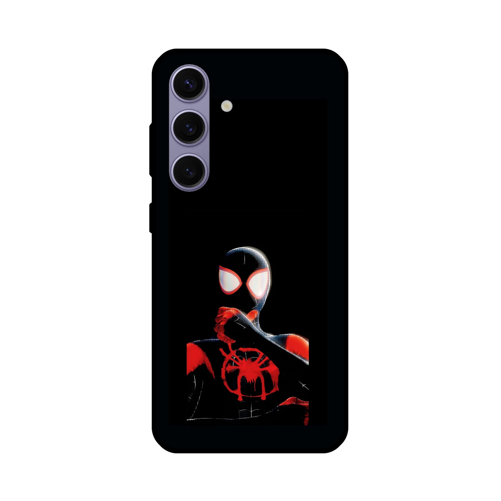 Buy Black Spiderman Metal-Silicon Back Mobile Phone Case/Cover For Samsung Galaxy S24 Plus 5G Online
