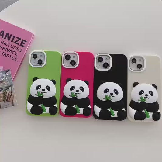 Panda With BamBoo Silicon Phone Cases