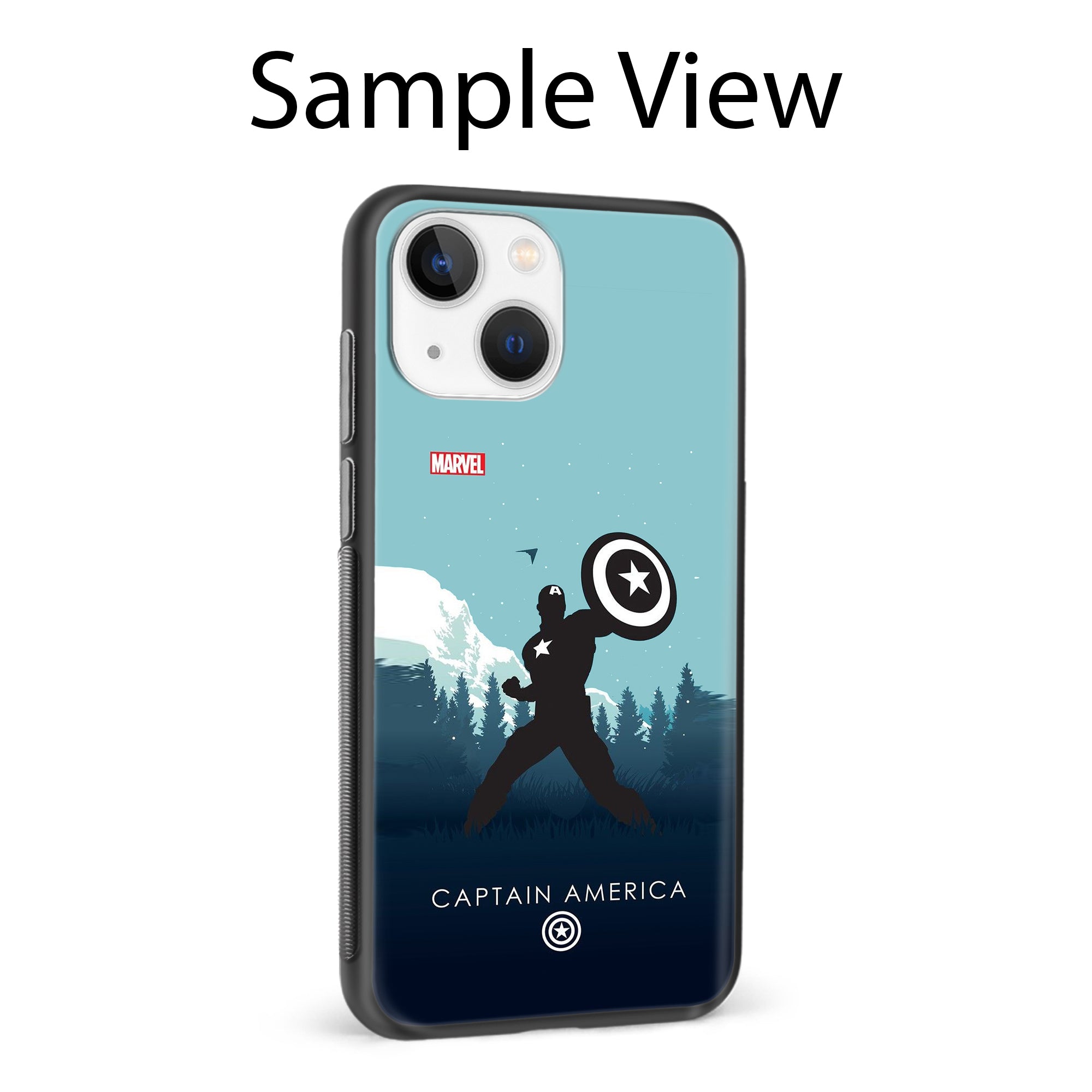 Buy Captain America Glass/Metal Back Mobile Phone Case/Cover For iPhone 14 Plus Online