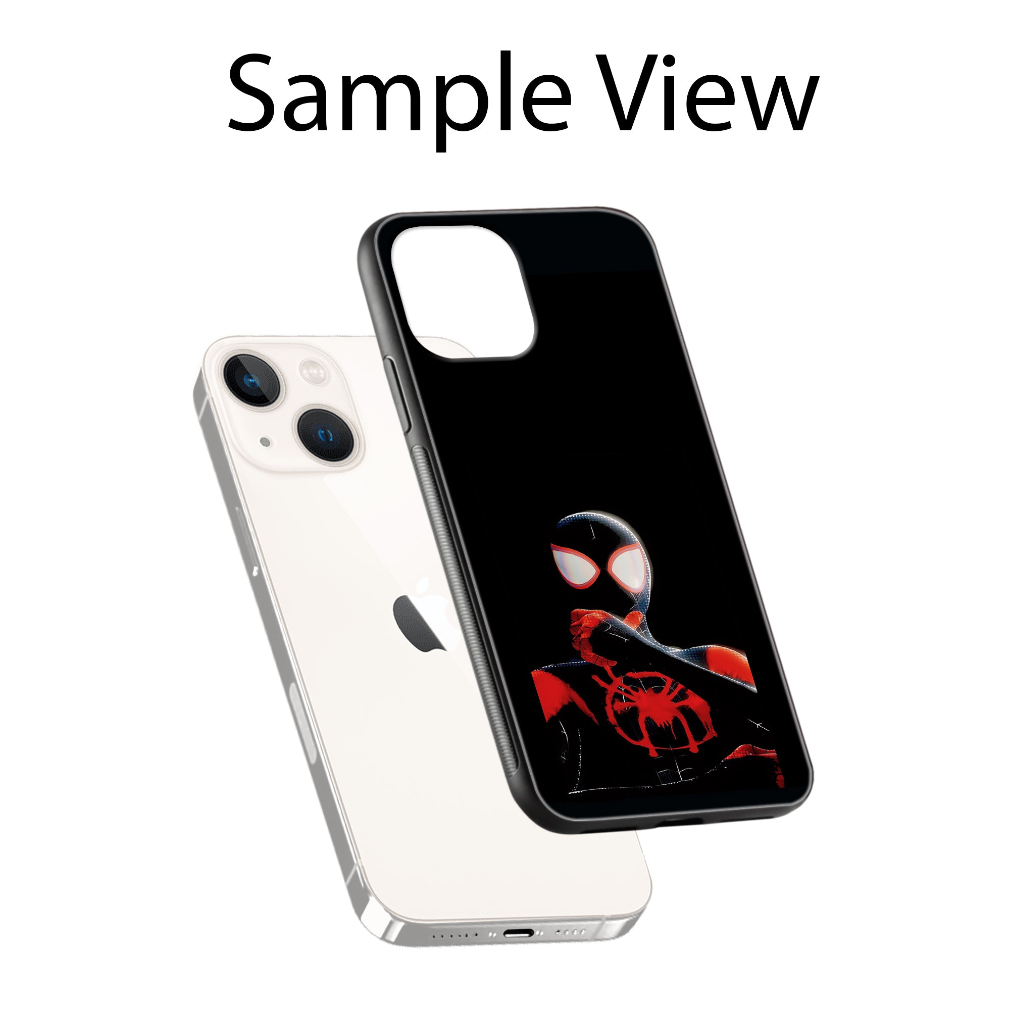 Buy Black Spiderman Glass/Metal Back Mobile Phone Case/Cover For iPhone 14 Plus Online