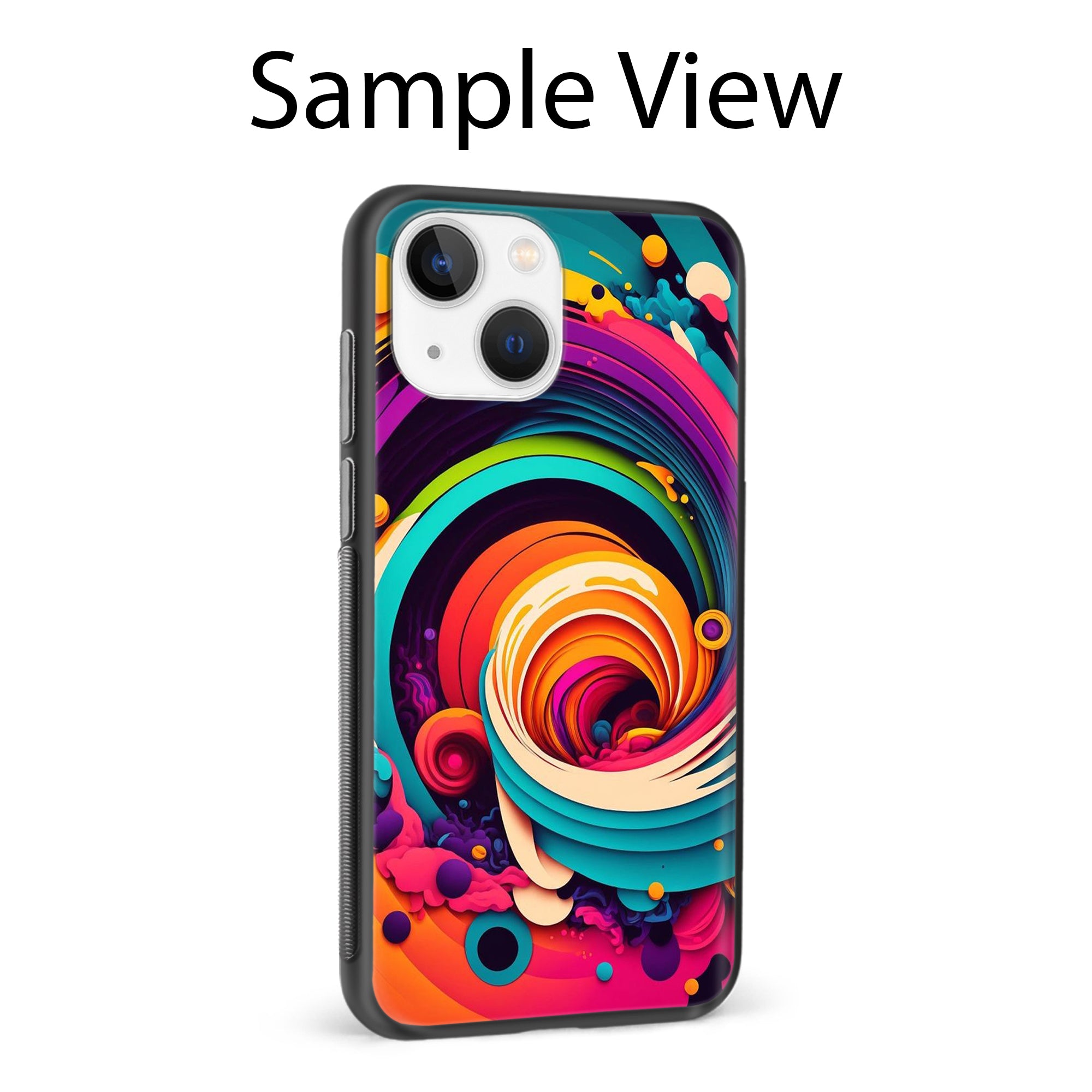 Buy Colour Circle Glass/Metal Back Mobile Phone Case/Cover For iPhone 14 Plus Online