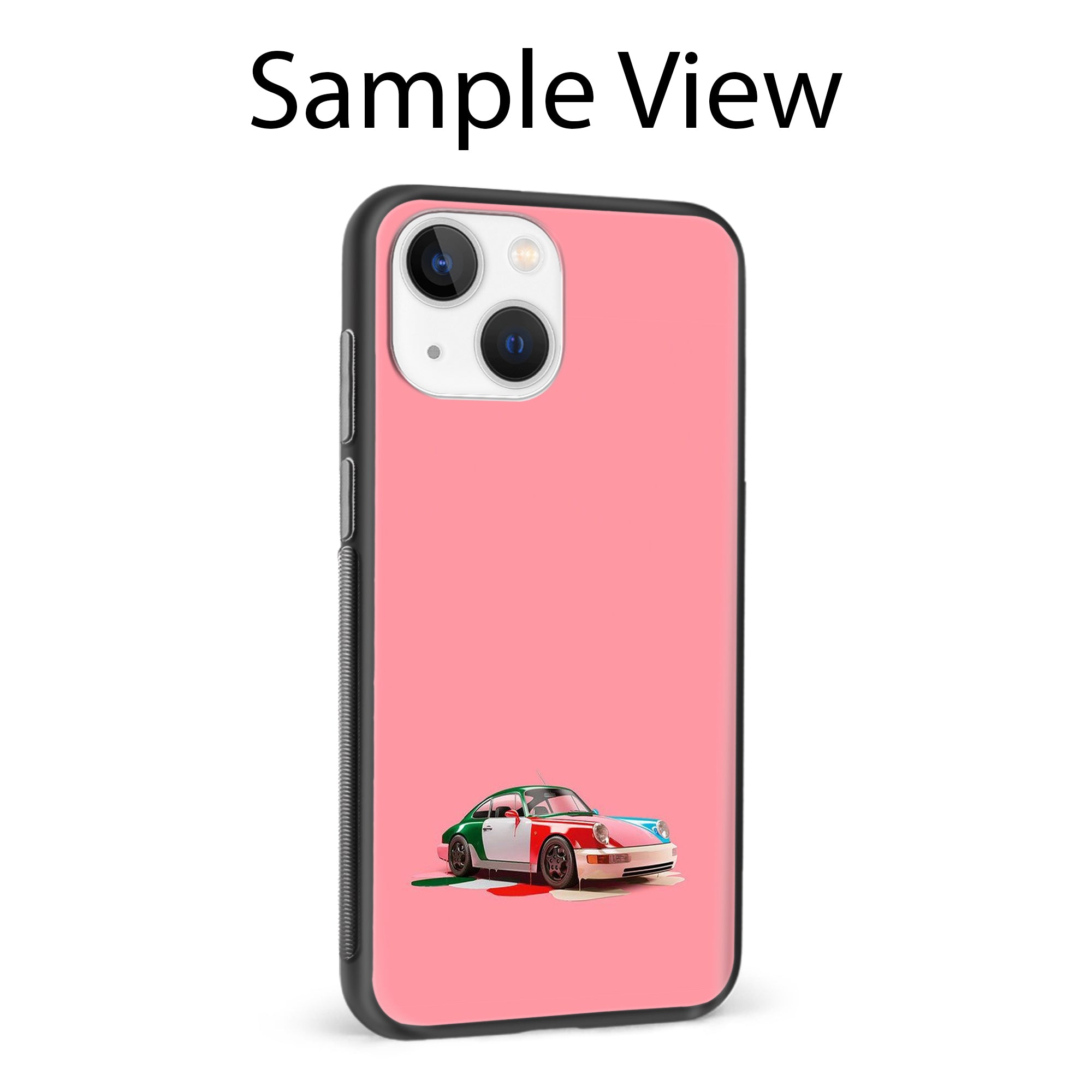 Buy Pink Porche Glass/Metal Back Mobile Phone Case/Cover For Apple iPhone 13 Pro Online