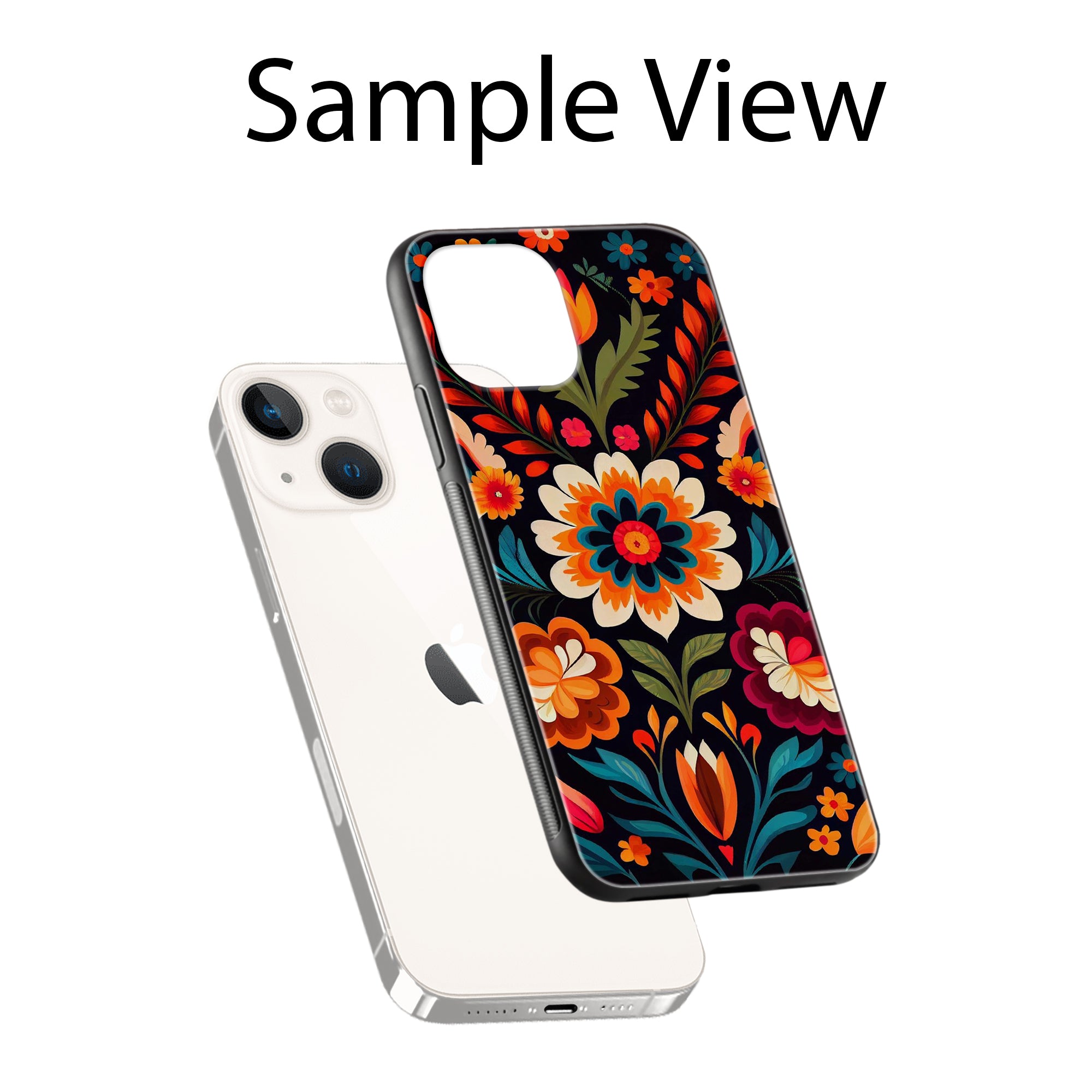 Buy Flower Glass/Metal Back Mobile Phone Case/Cover For iPhone 14 Plus Online