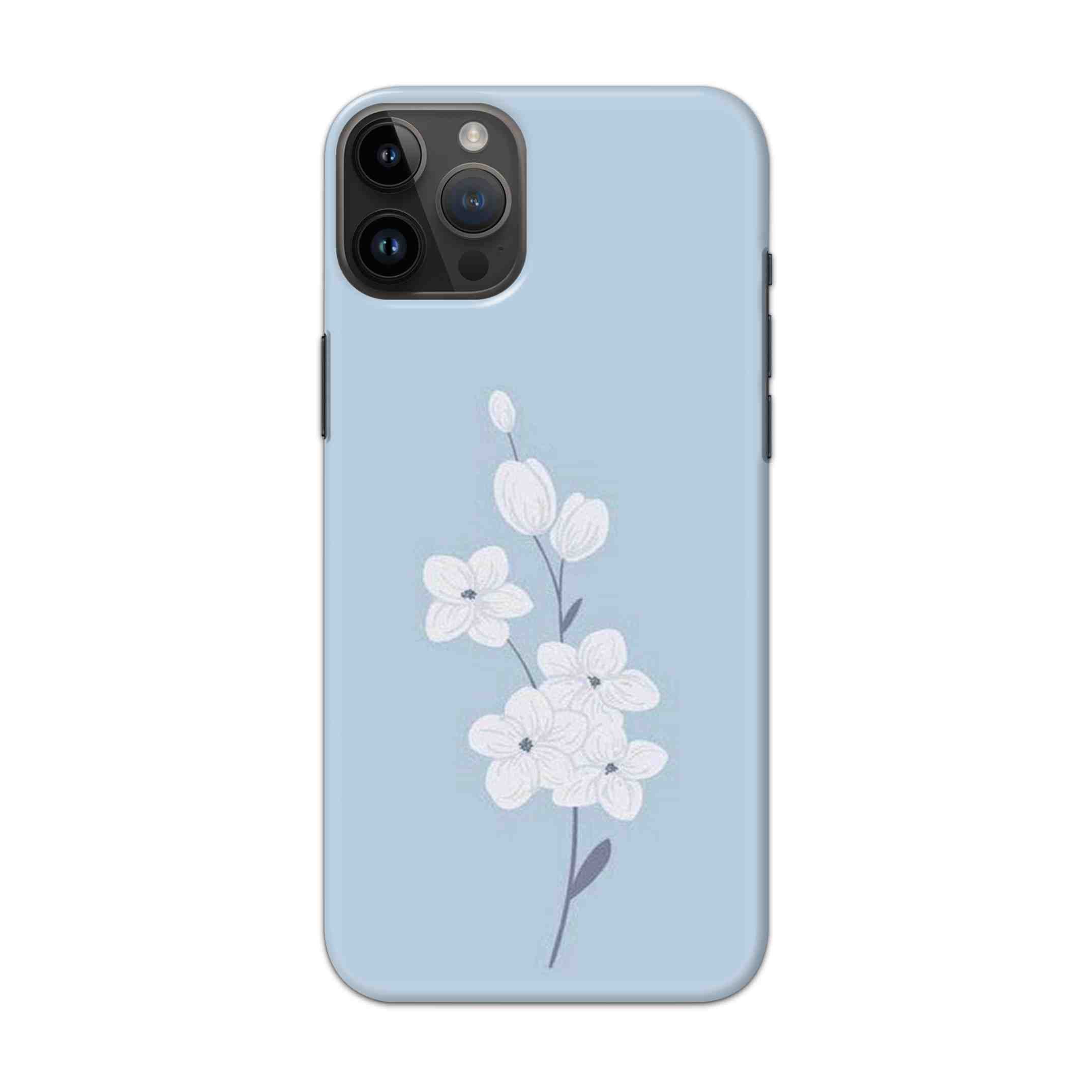 Buy White Flower Hard Back Mobile Phone Case Cover For iPhone 14 Pro Max Online