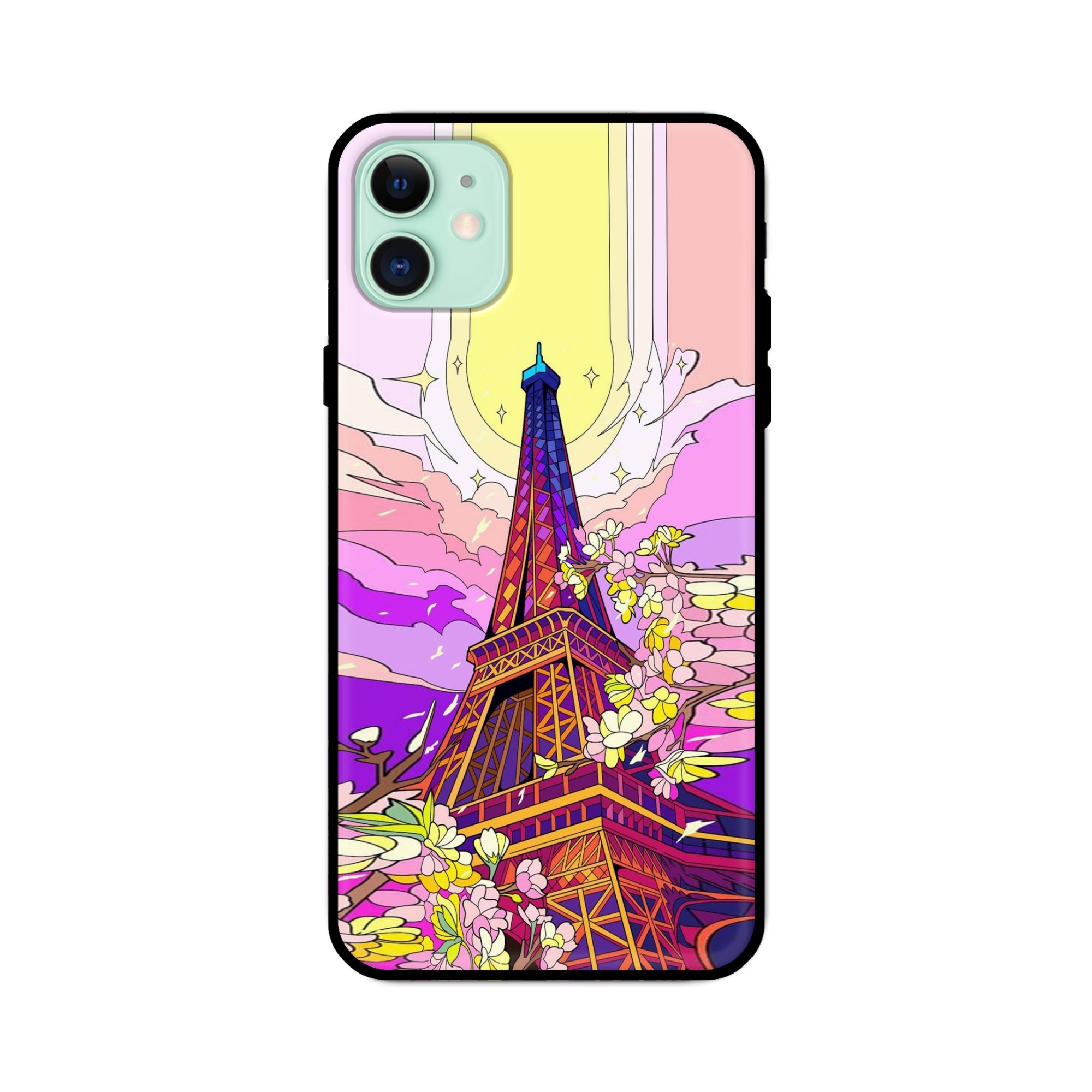 Buy Eiffl Tower Glass/Metal Back Mobile Phone Case/Cover For iPhone 11 Online