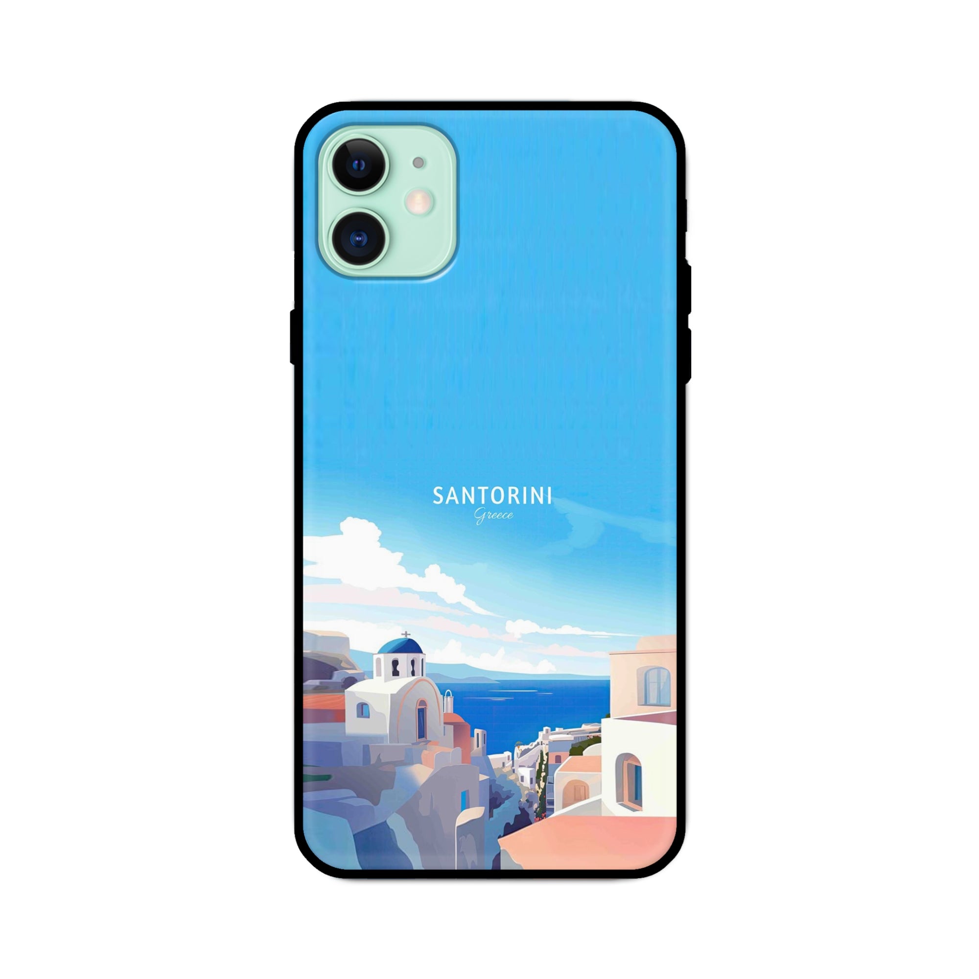 Buy Santorini Glass/Metal Back Mobile Phone Case/Cover For iPhone 11 Online