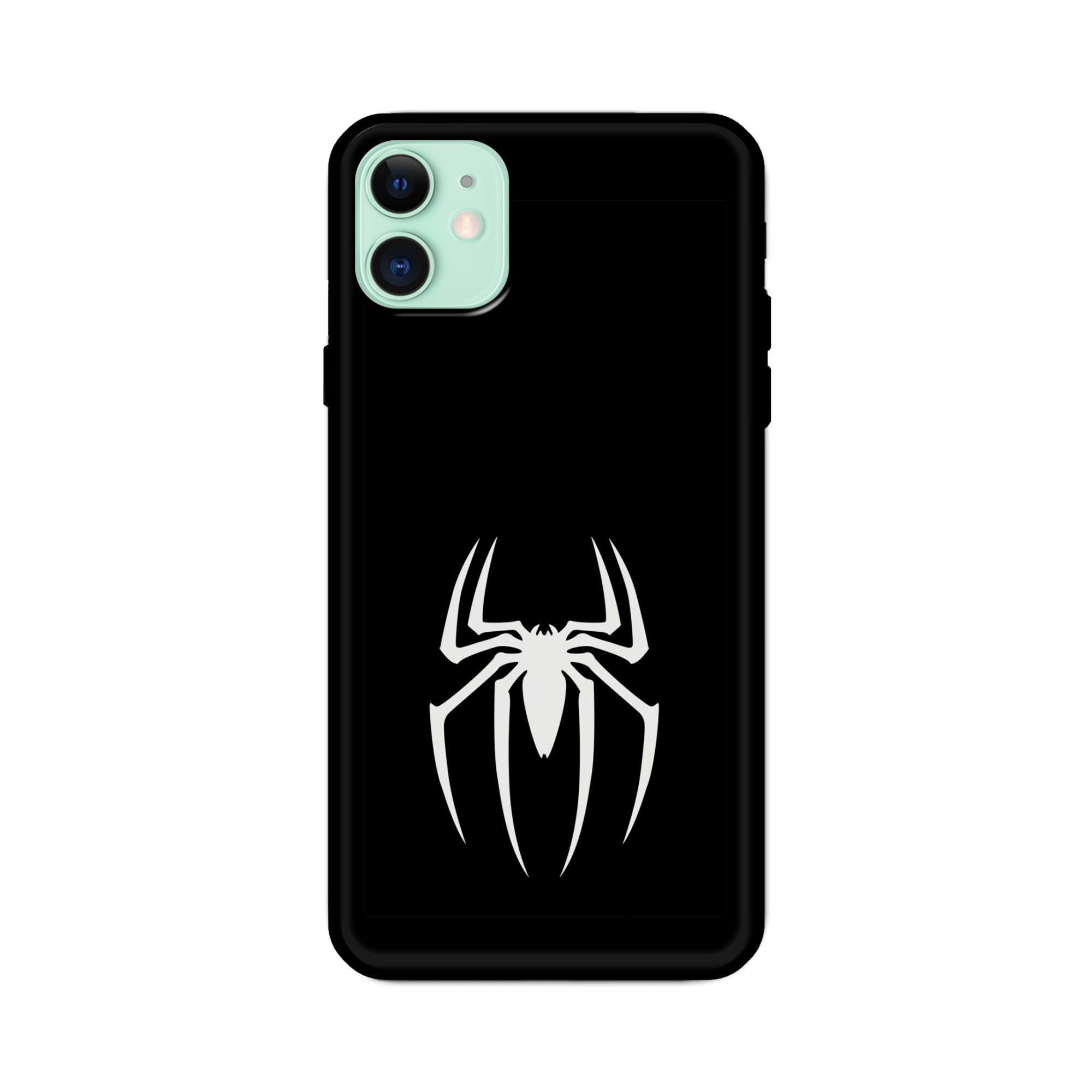 Buy Black Spiderman Logo Glass/Metal Back Mobile Phone Case/Cover For iPhone 11 Online
