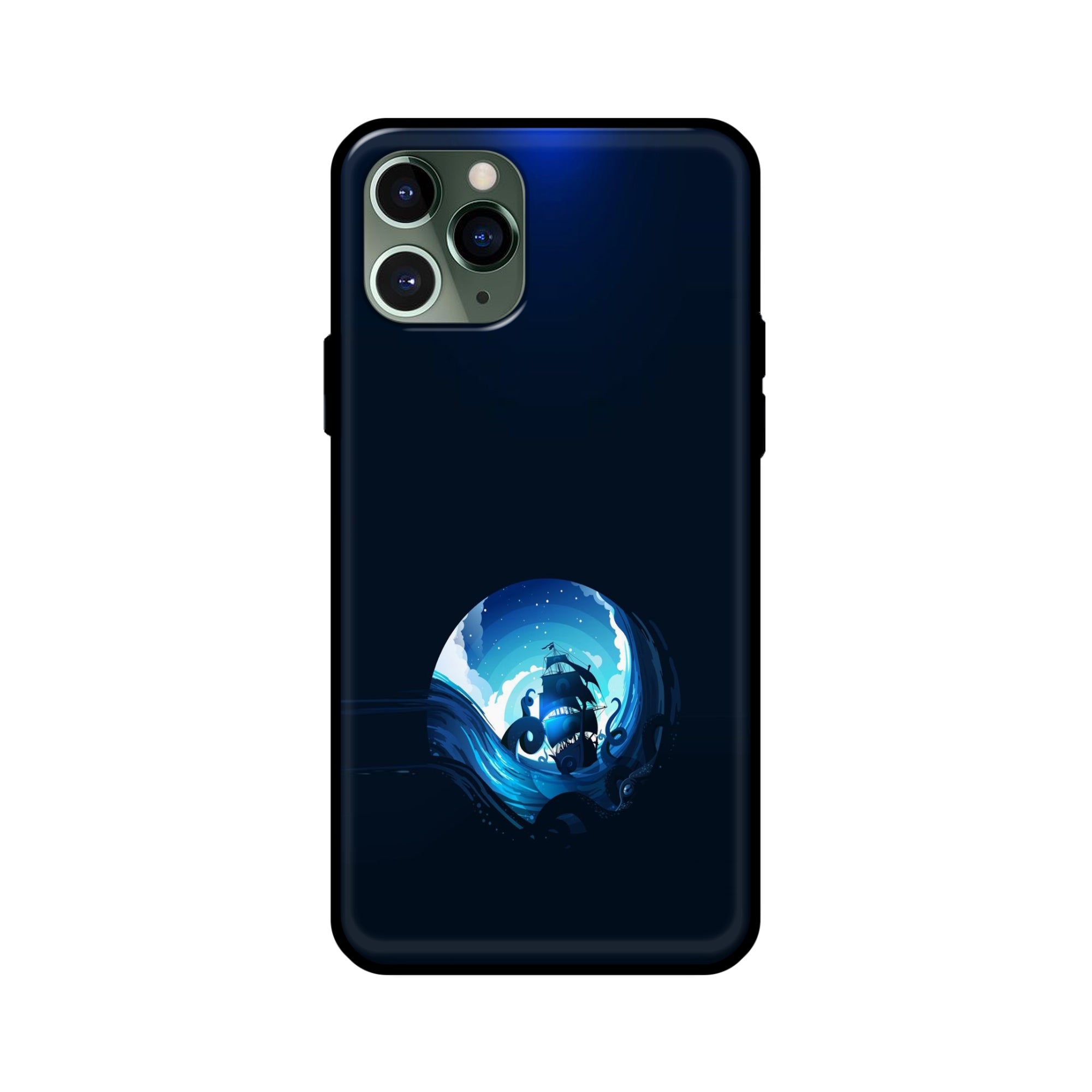 Buy Blue Seaship Glass/Metal Back Mobile Phone Case/Cover For iPhone 11 Pro Online