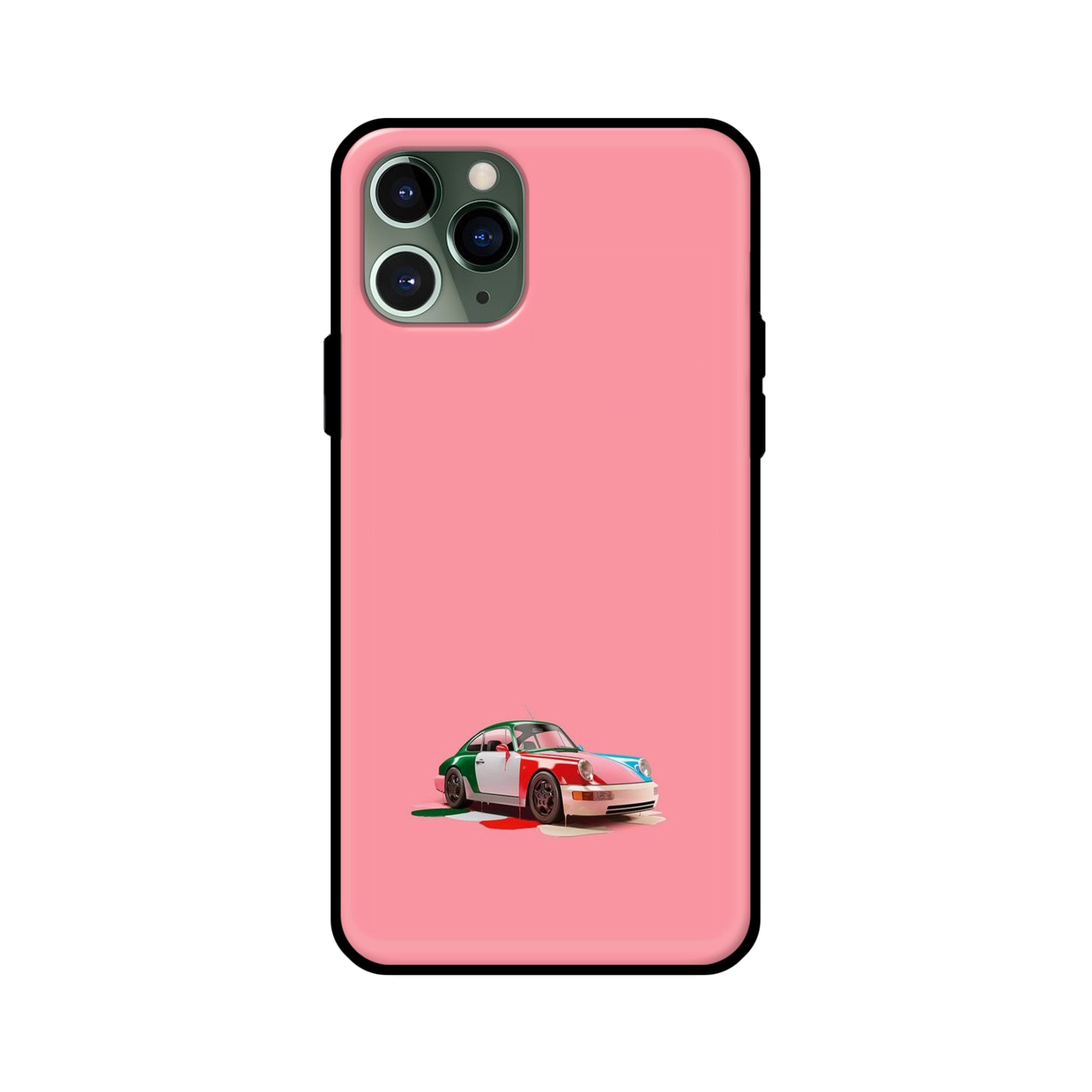 Buy Pink Porche Glass/Metal Back Mobile Phone Case/Cover For iPhone 11 Pro Online