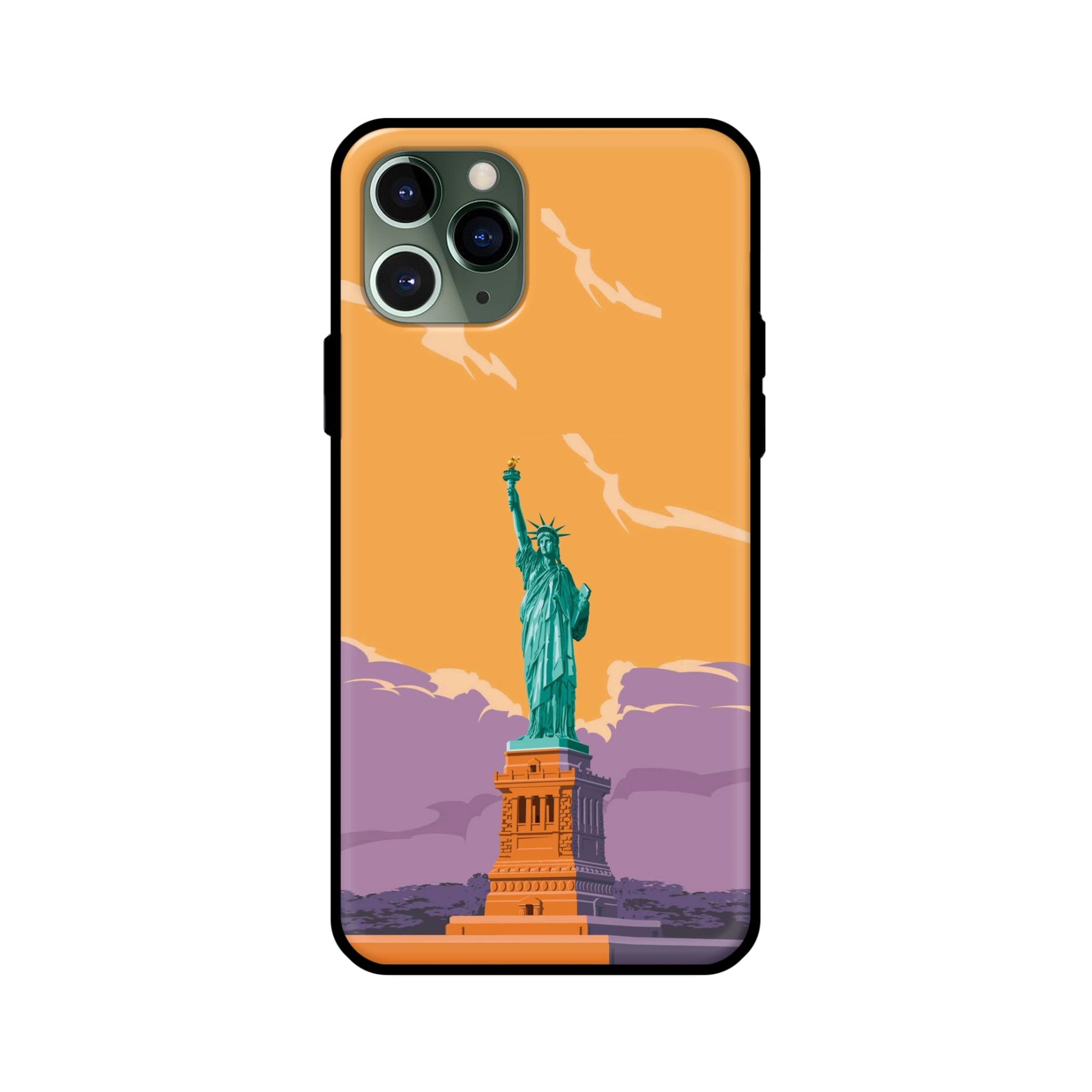 Buy Statue Of Liberty Glass/Metal Back Mobile Phone Case/Cover For iPhone 11 Pro Online