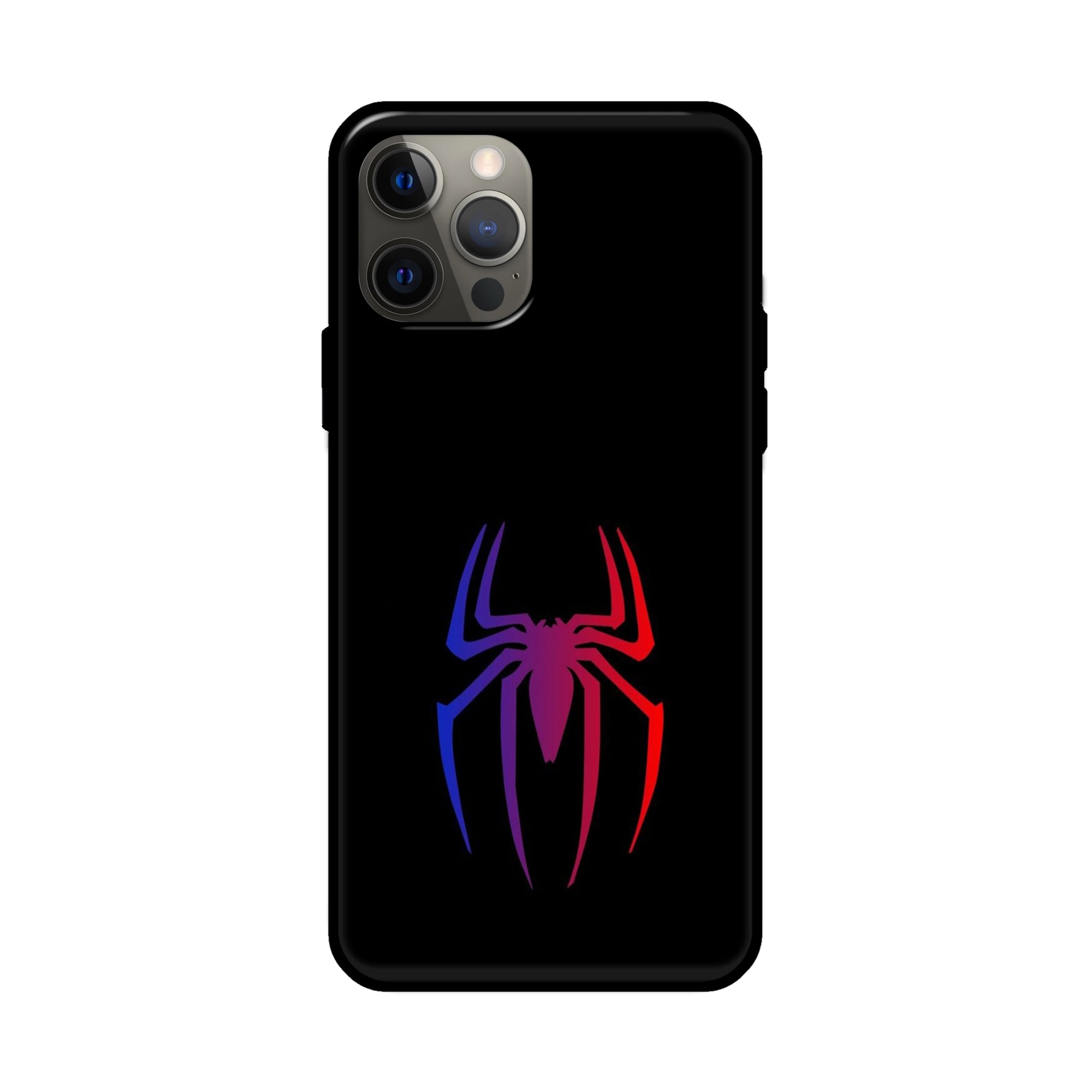 Buy Neon Spiderman Logo Glass/Metal Back Mobile Phone Case/Cover For Apple iPhone 12 pro Online