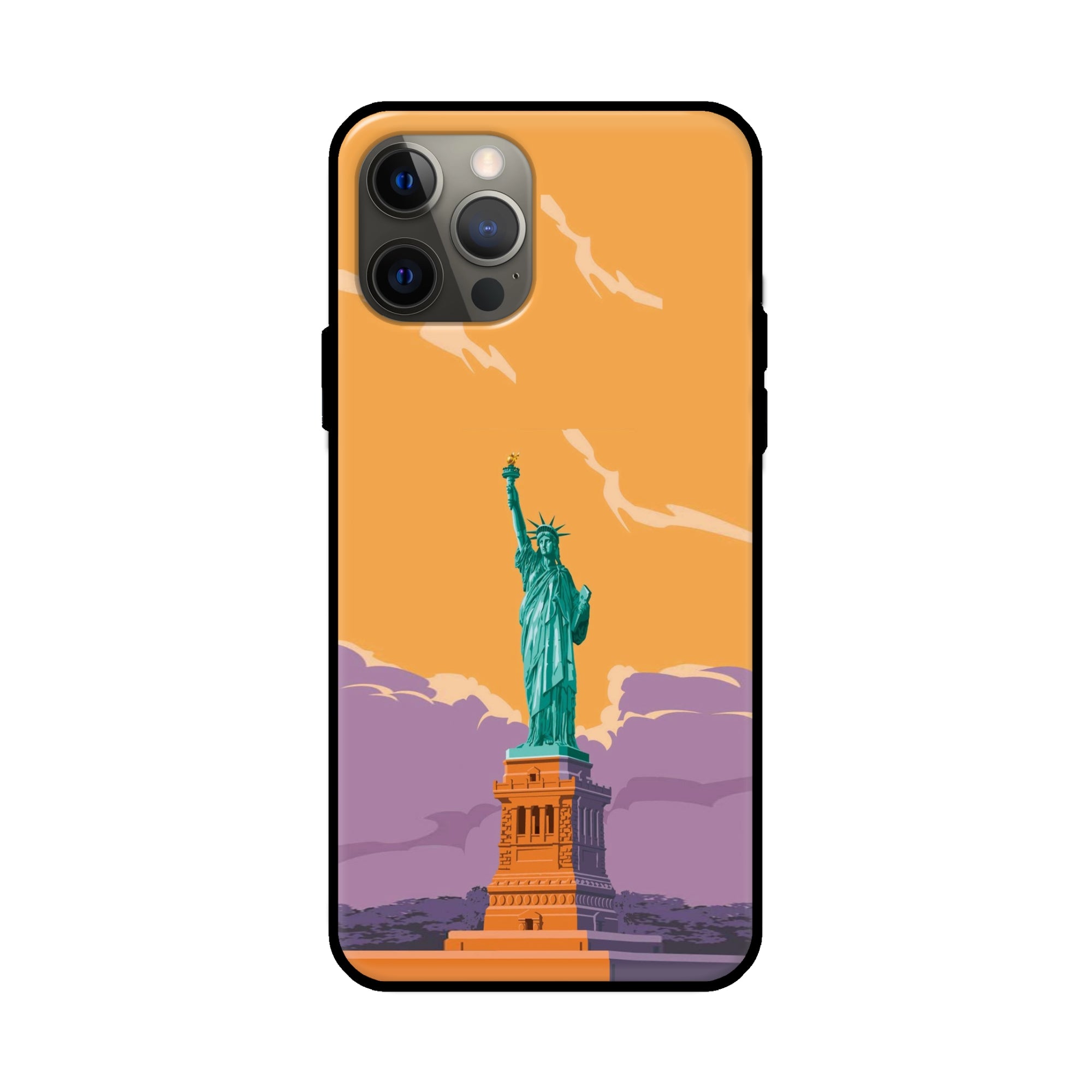 Buy Statue Of Liberty Glass/Metal Back Mobile Phone Case/Cover For Apple iPhone 12 pro max Online