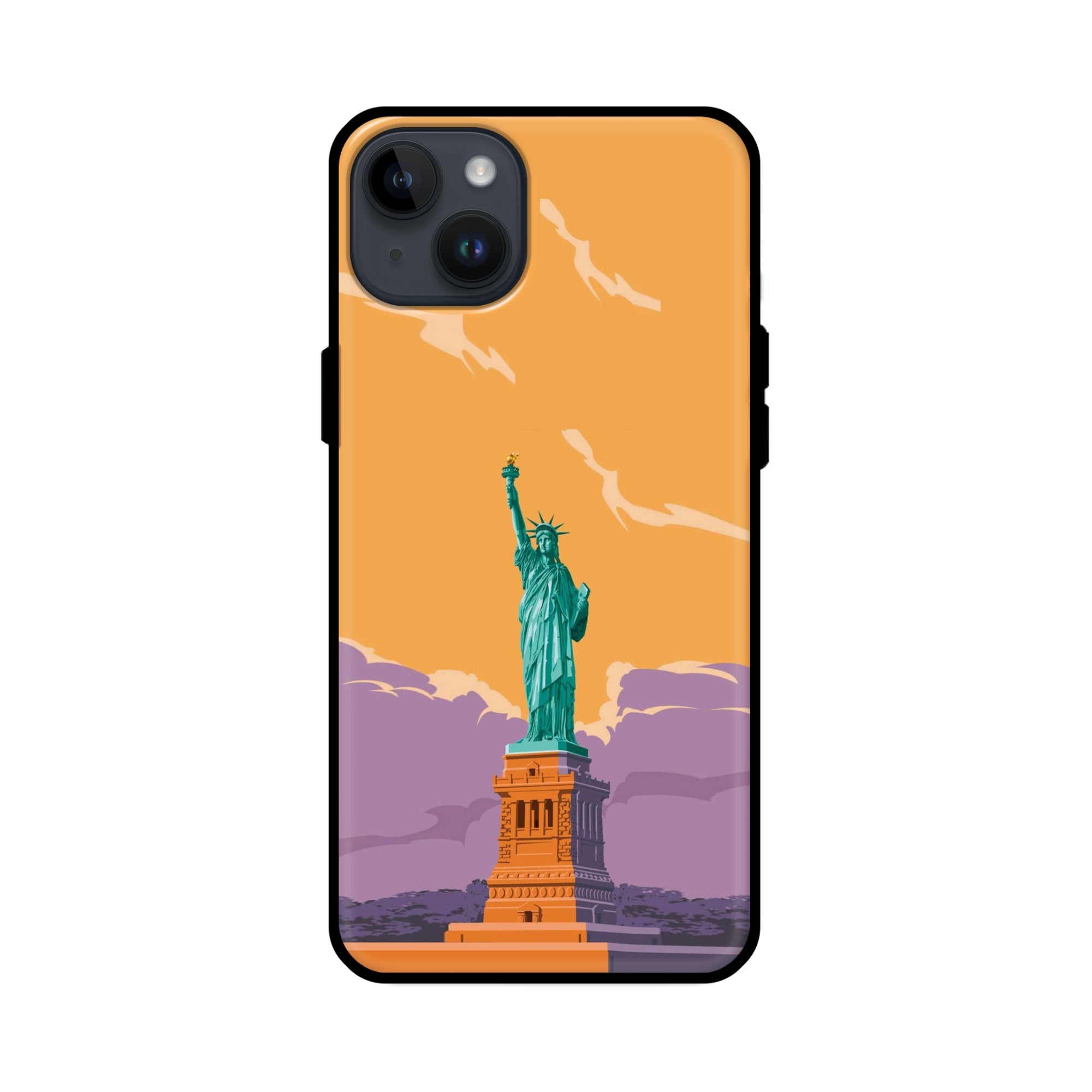 Buy Statue Of Liberty Glass/Metal Back Mobile Phone Case/Cover For iPhone 14 Online