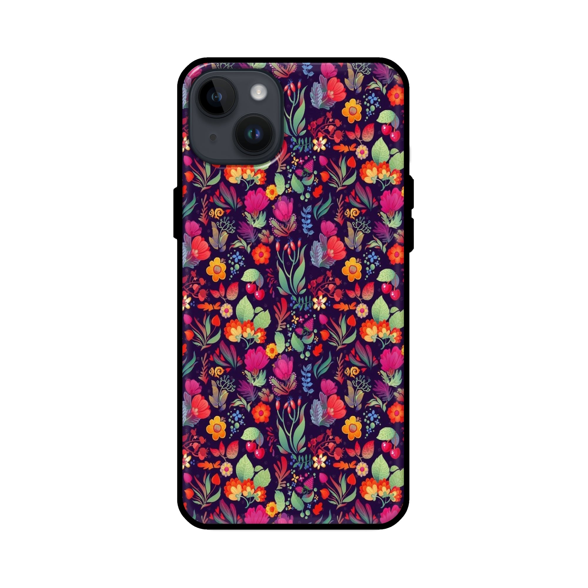 Buy Fruits Flower Glass/Metal Back Mobile Phone Case/Cover For iPhone 14 Plus Online