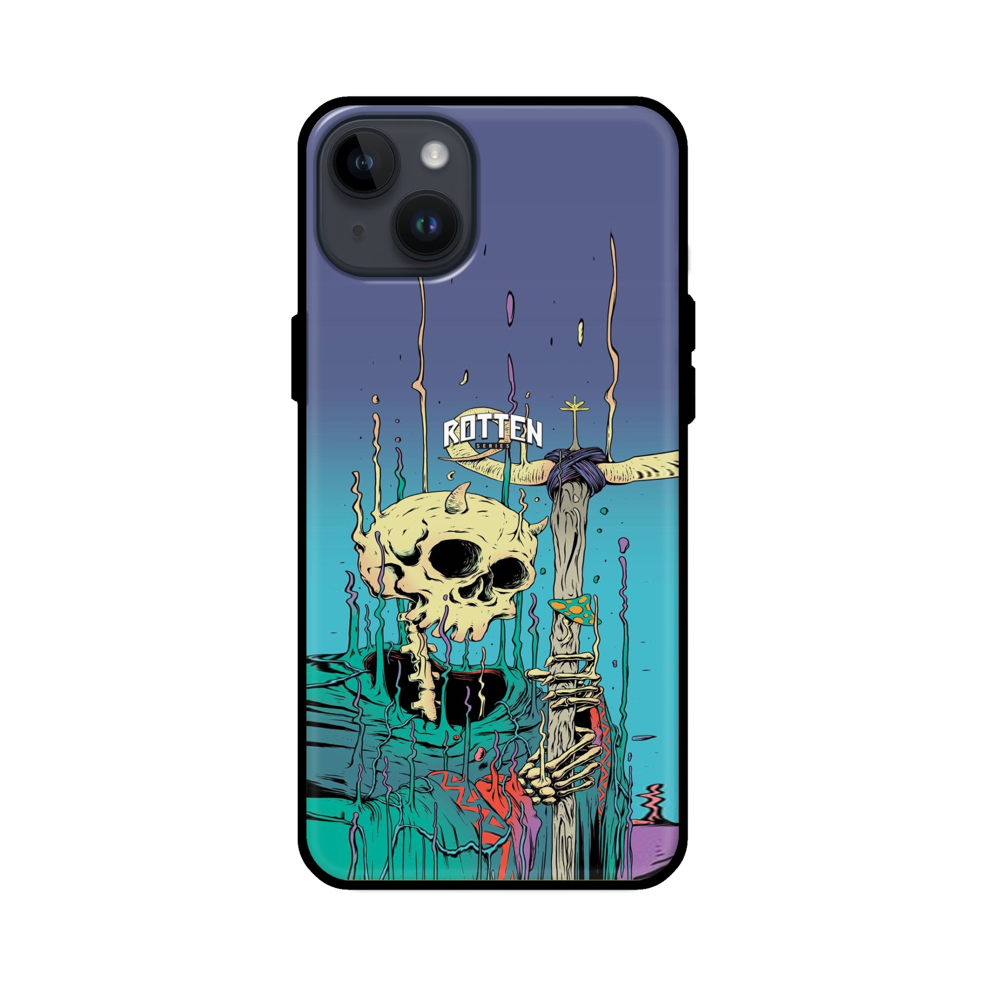 Buy Skull Glass/Metal Back Mobile Phone Case/Cover For iPhone 14 Plus Online