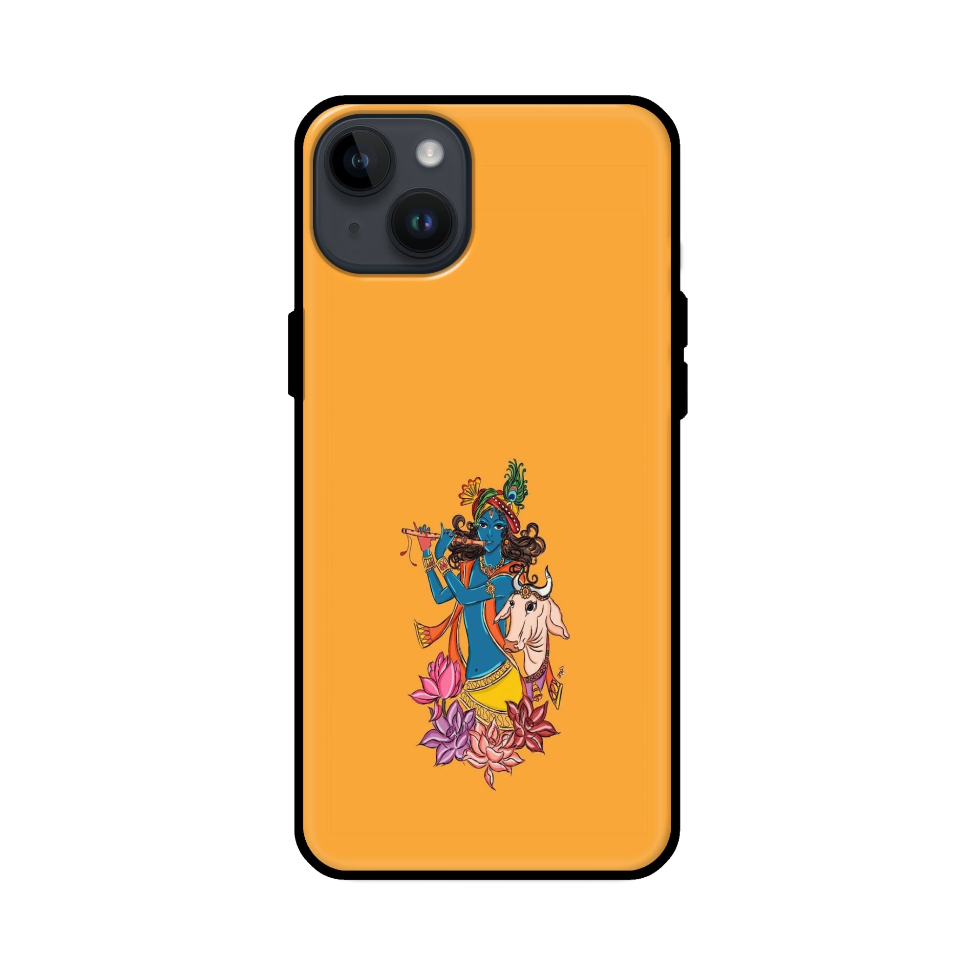 Buy Radhe Krishna Glass/Metal Back Mobile Phone Case/Cover For iPhone 14 Plus Online