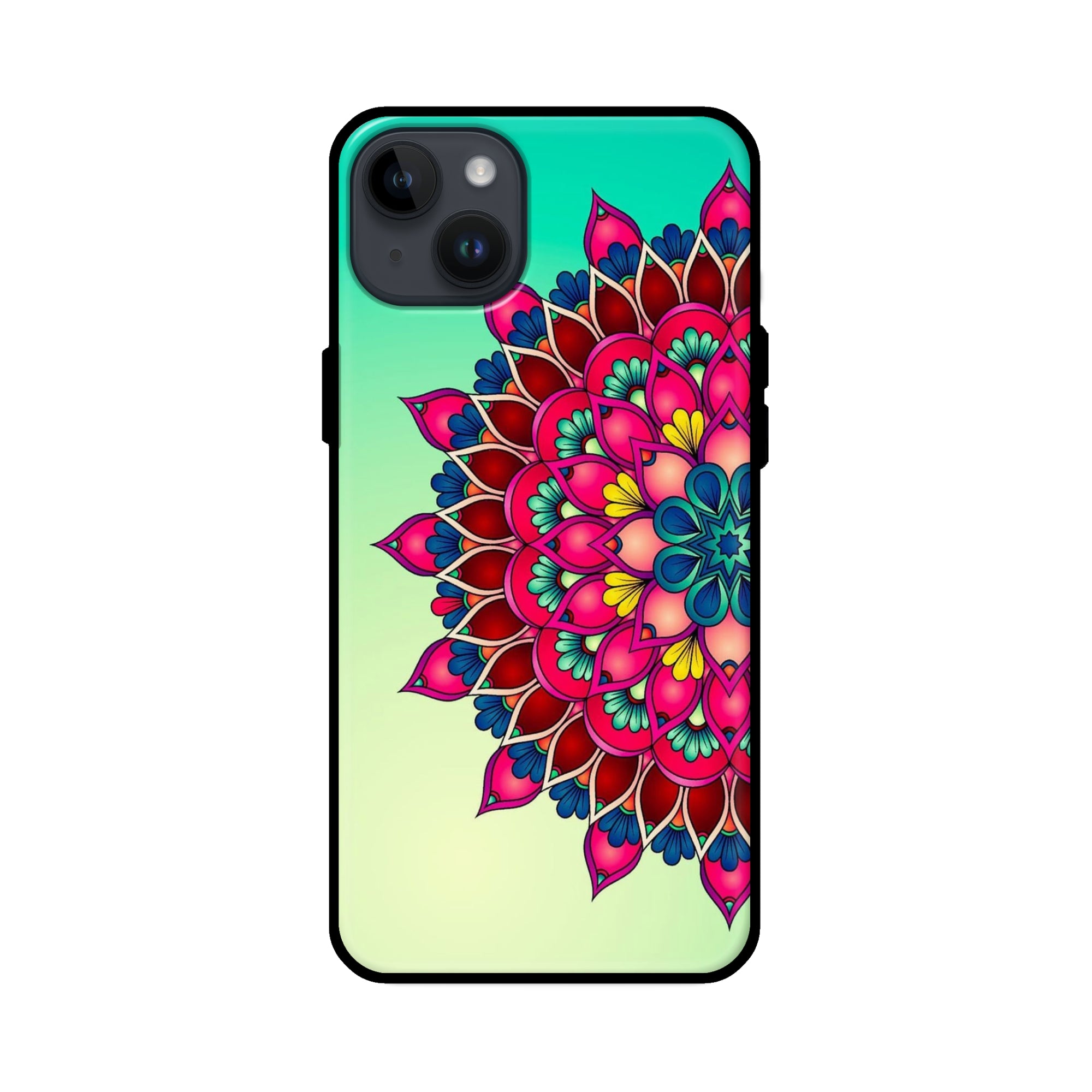 Buy Lotus Mandala Glass/Metal Back Mobile Phone Case/Cover For iPhone 14 Plus Online