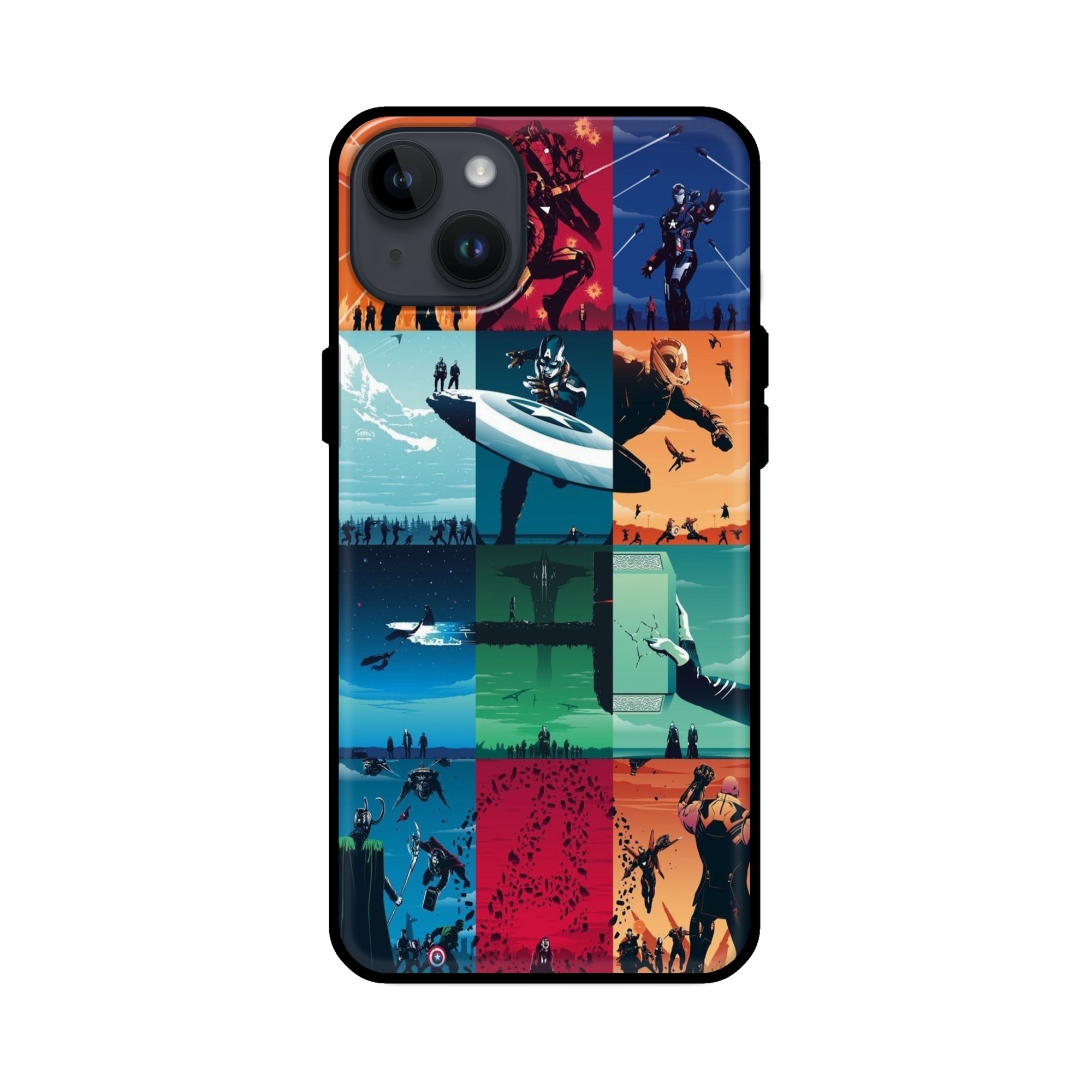 Buy Avengers Team Glass/Metal Back Mobile Phone Case/Cover For iPhone 14 Plus Online