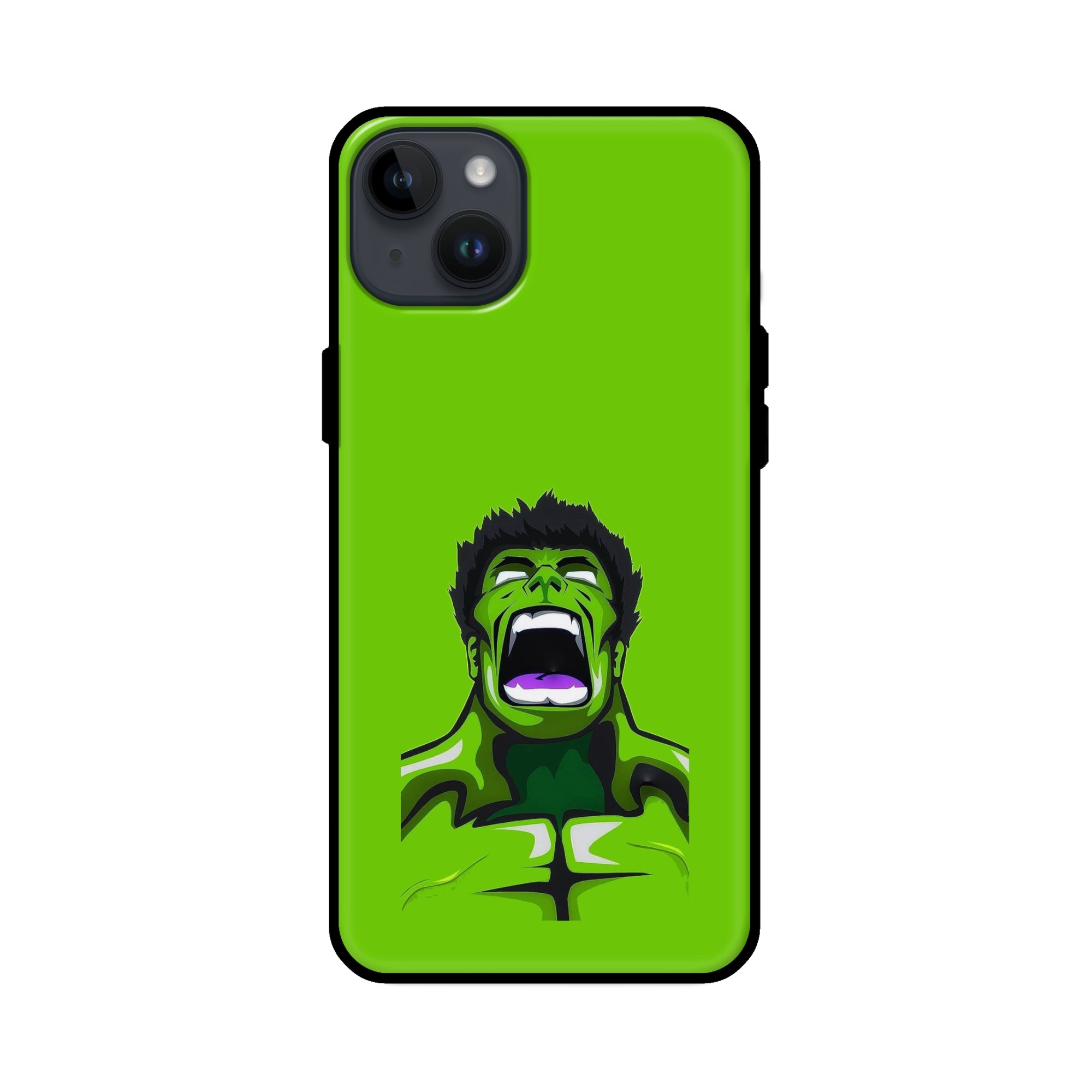 Buy Green Hulk Glass/Metal Back Mobile Phone Case/Cover For iPhone 14 Plus Online