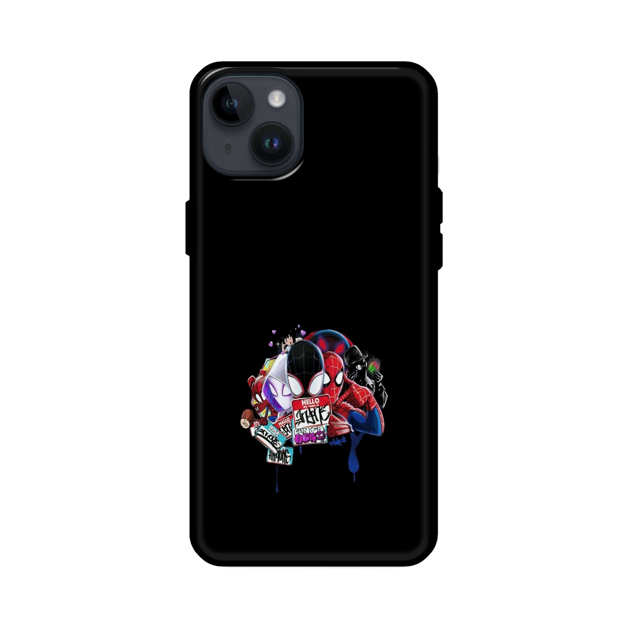 Buy Miles Morales Glass/Metal Back Mobile Phone Case/Cover For iPhone 14 Plus Online