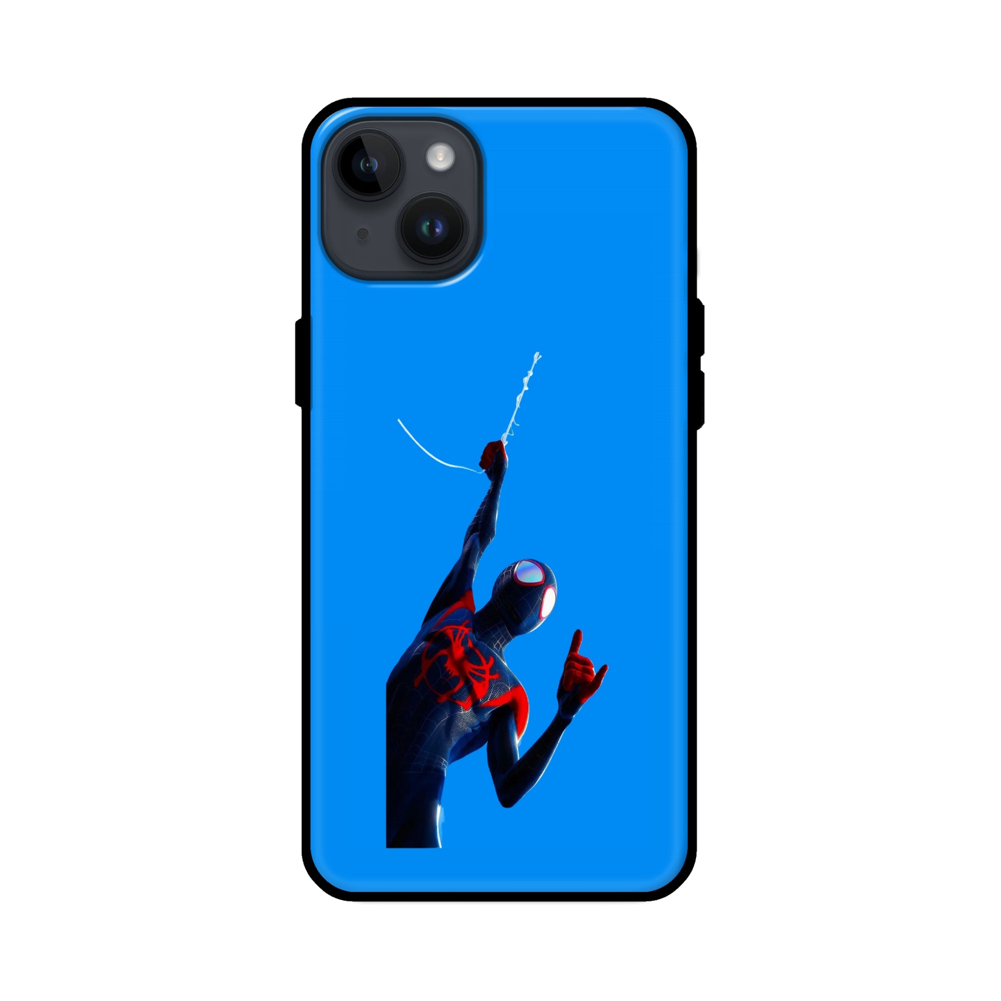 Buy Miles Morales Spiderman Glass/Metal Back Mobile Phone Case/Cover For iPhone 14 Plus Online